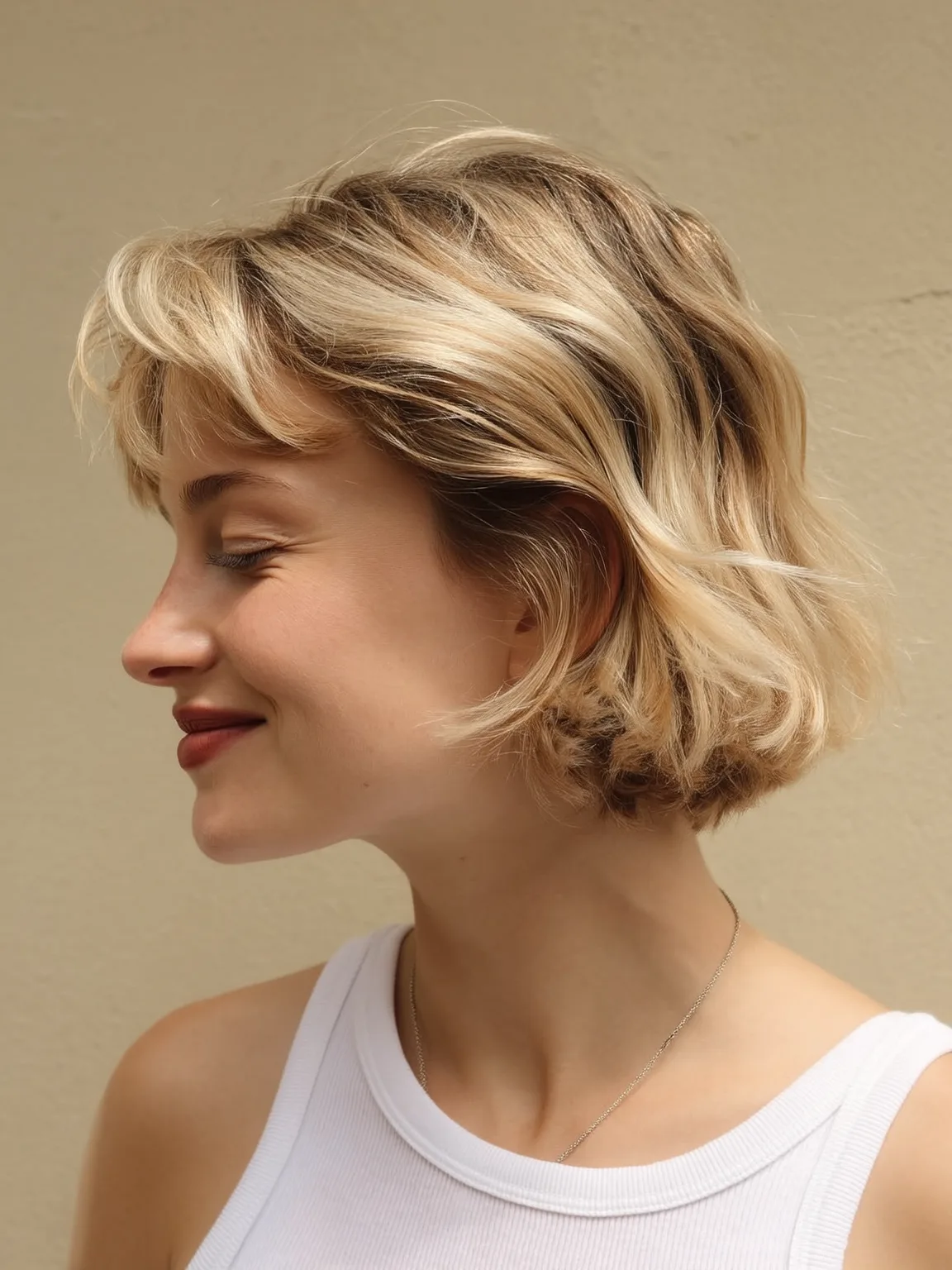 sandy blonde bob