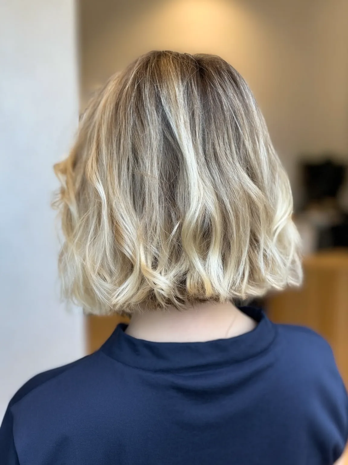 Chin-Length Bob with Sandy Blonde Balayage