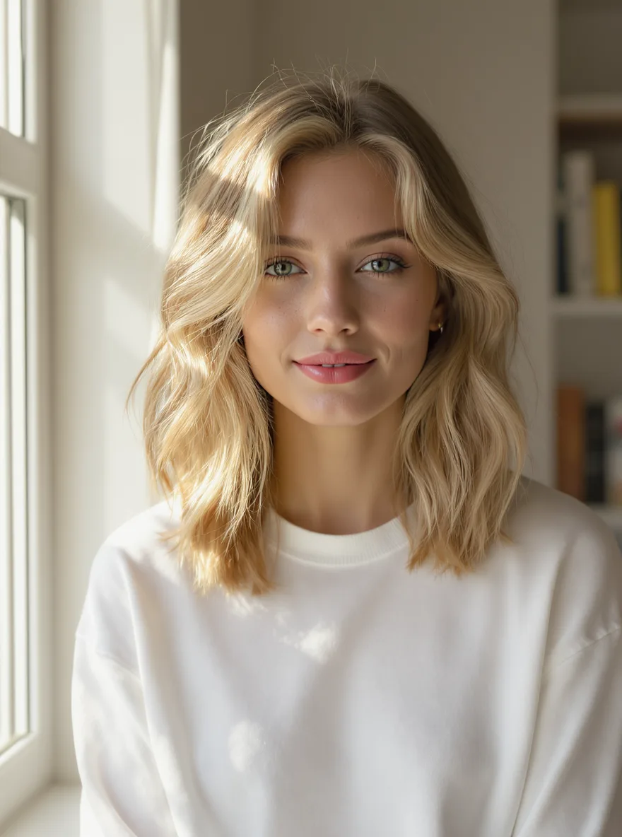 sandy blonde lob