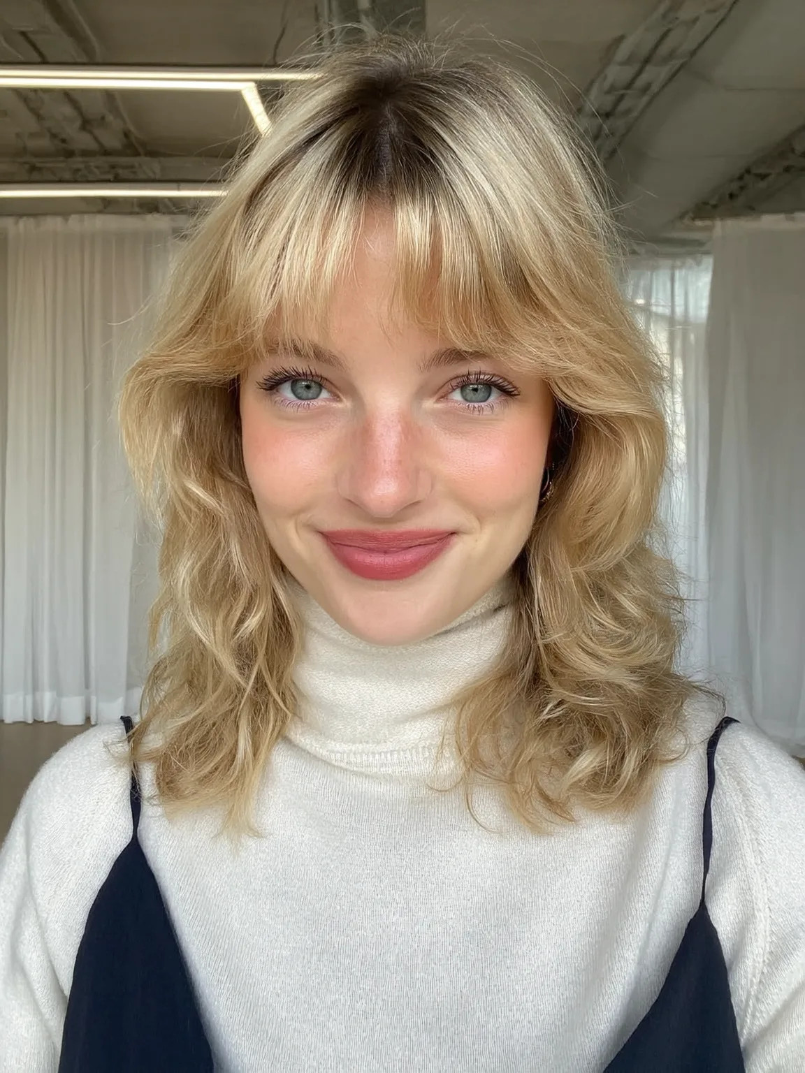 Balanced Medium-Volume Sandy Blonde Shag