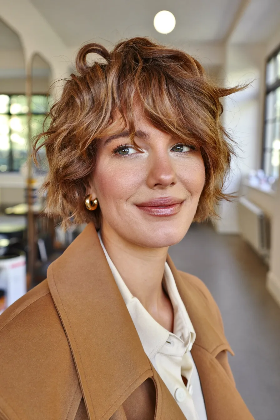 Chin-Grazing Tousled Shag with Textured Layers