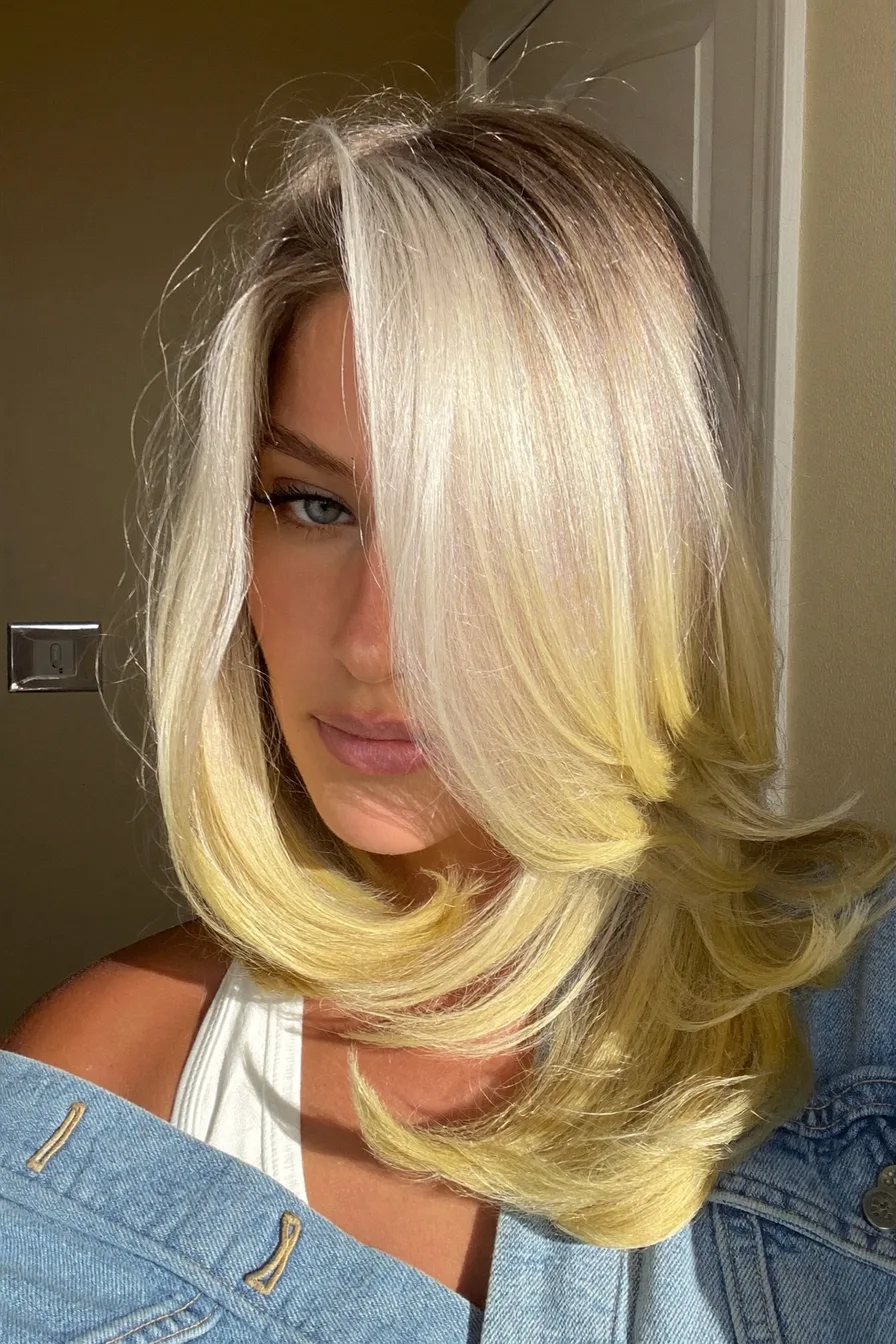 Modern Platinum Layered Shag Haircut With Voluminous Waves