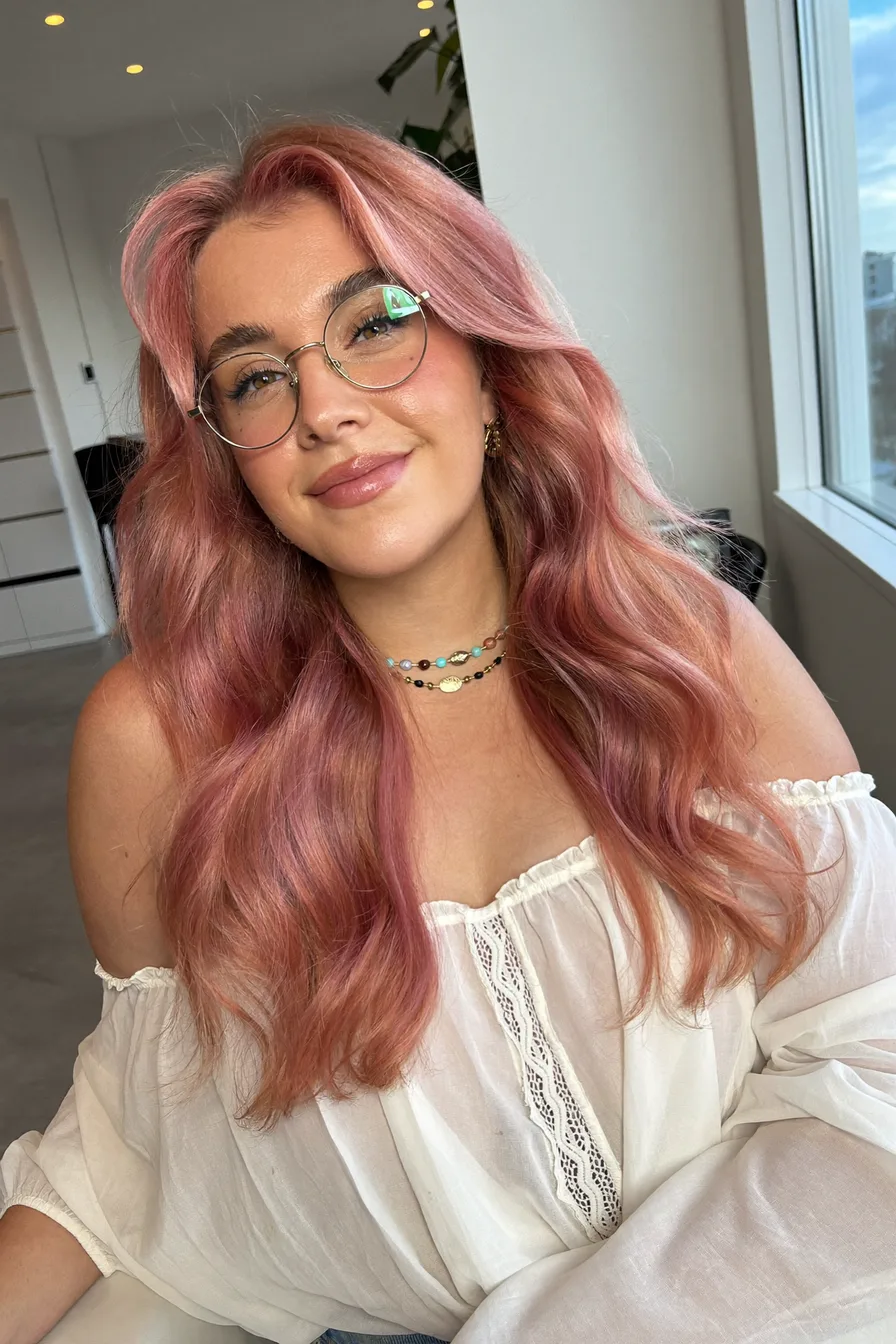 Modern Rose-Shag with Soft Curtain Bangs for Effortless Volume