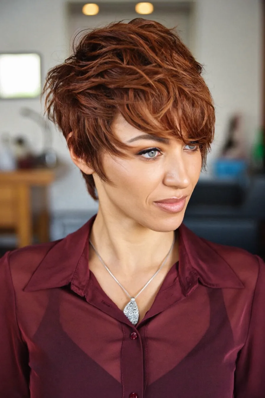Edgy Tousled Shaggy Bob for Effortless Texture and Volume