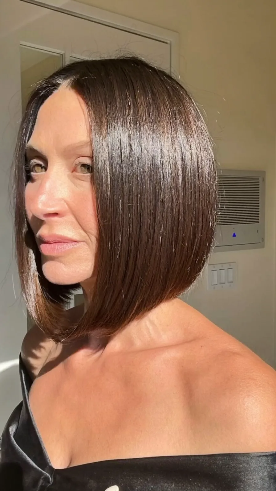 Sleek Center-Parted Inverted Blunt Bob Hairstyle