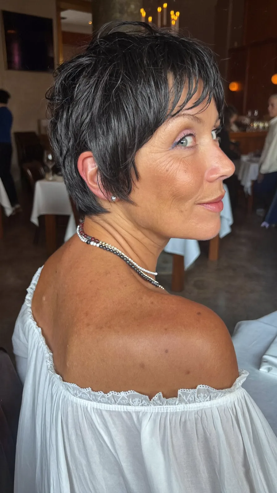 Elegant Textured Pixie Cut with Soft Curtain Bangs