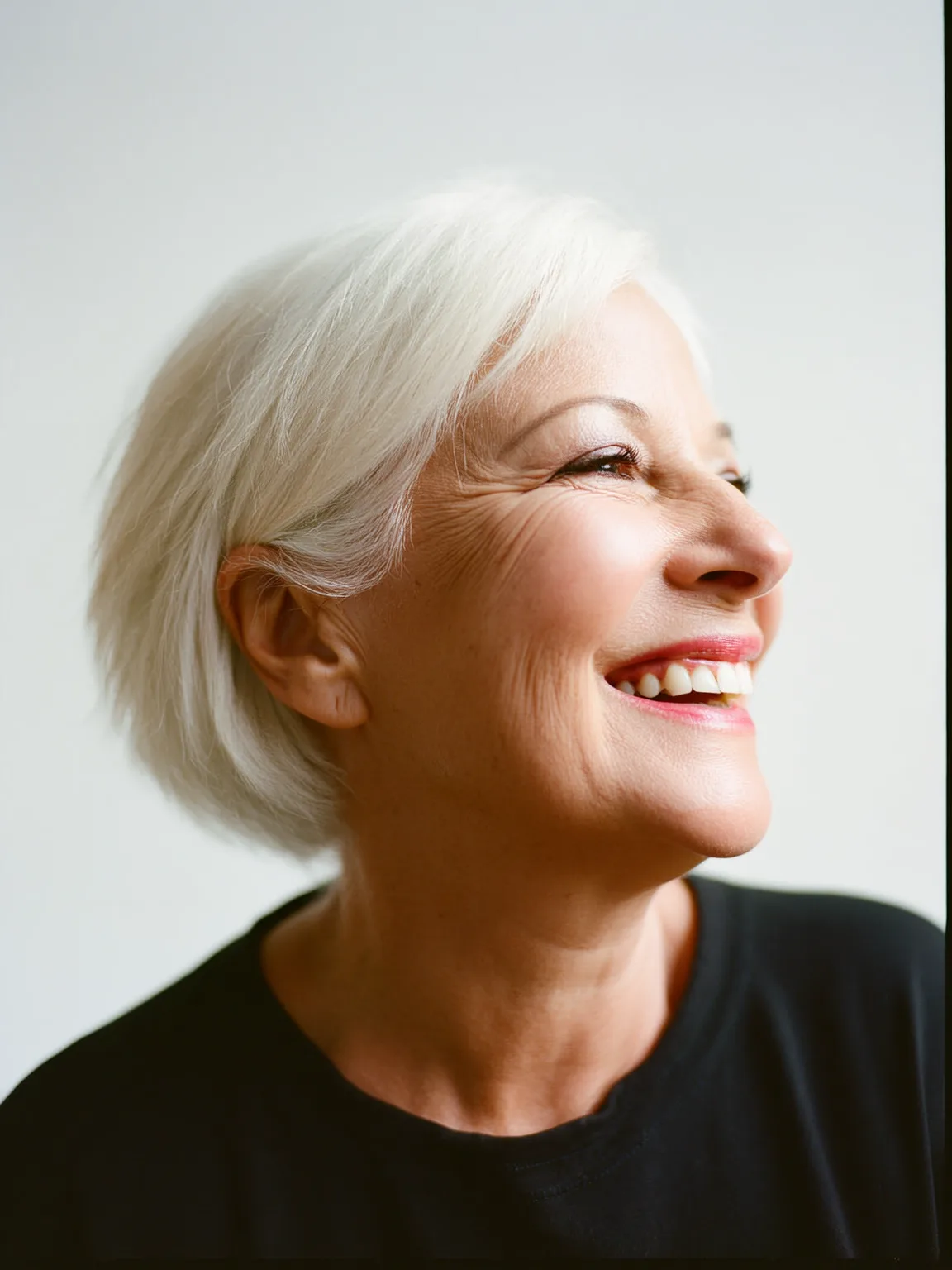 Silver Frost Straight Pixie with Side-Swept Bangs