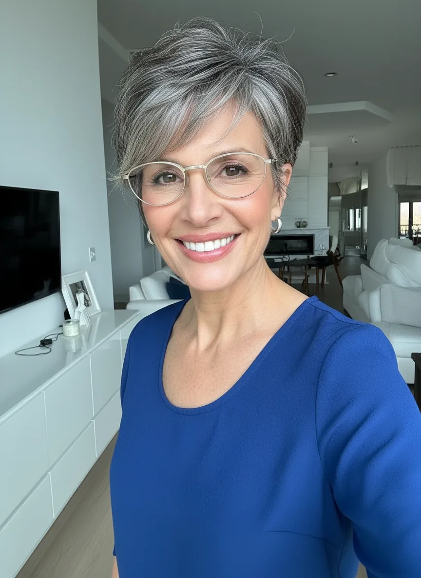 Silver Frost Pixie with Dark Undertones and Side Bangs