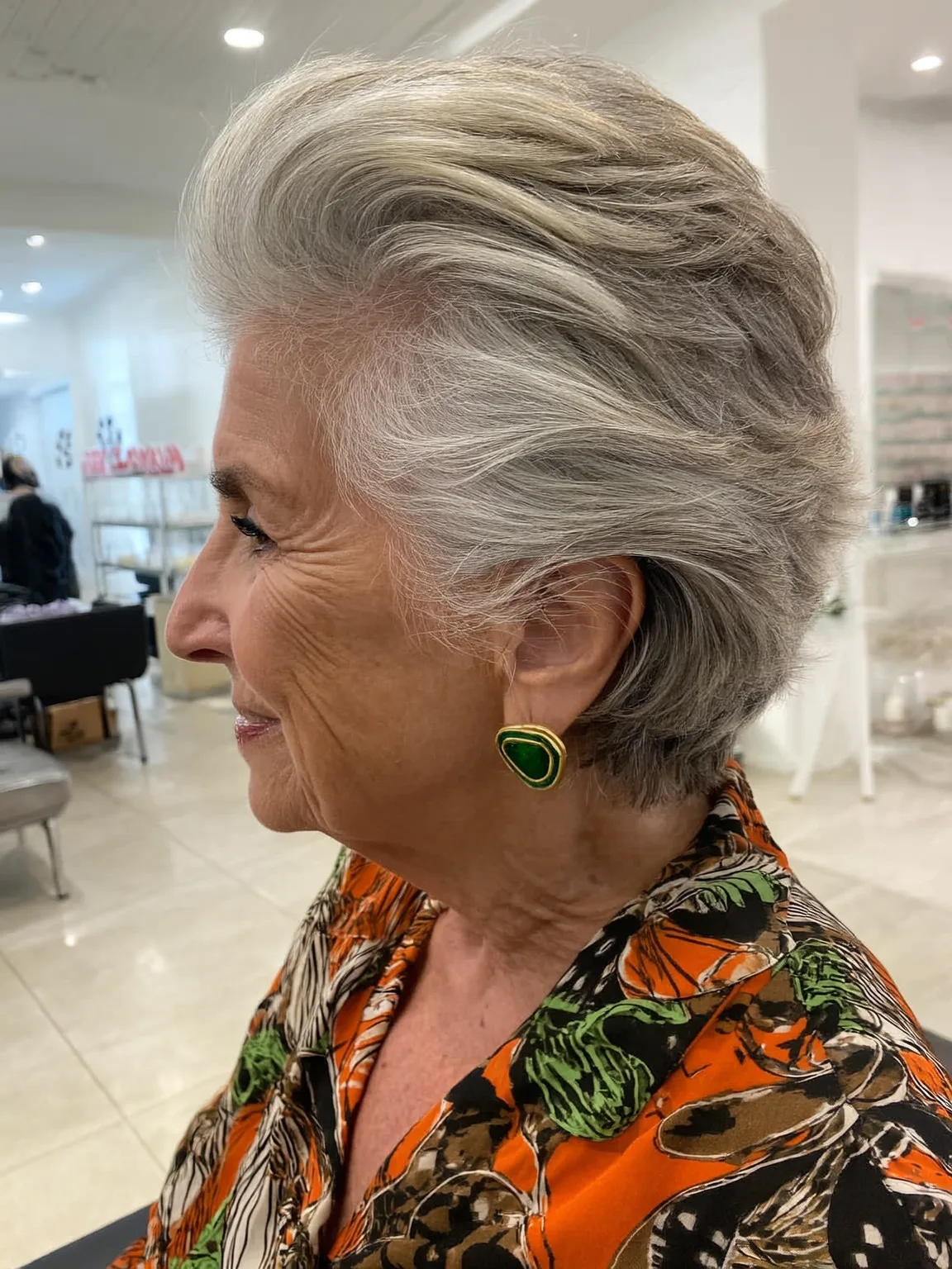 High-Volume Silver Frost Pixie with Wavy Texture