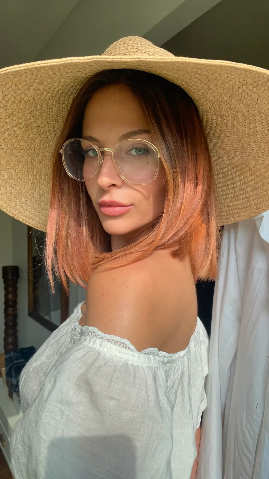 Sleek Blunt Bob with Modern Copper Ombre Highlights