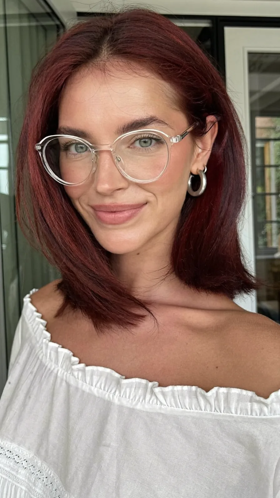 Sleek Center-Parted Blunt Bob with Natural Shine