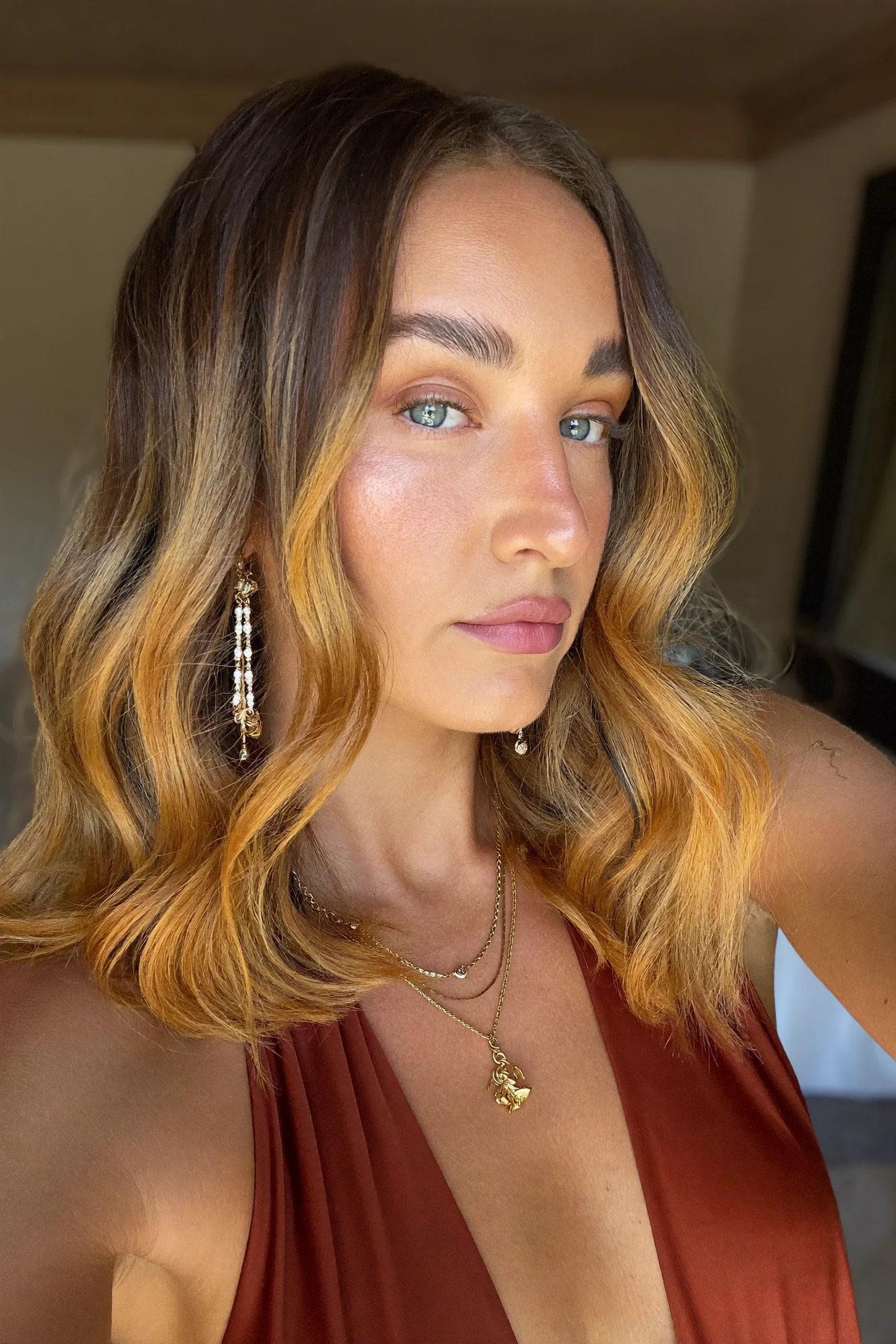 Clean Balayage Lob with Natural Beach Waves