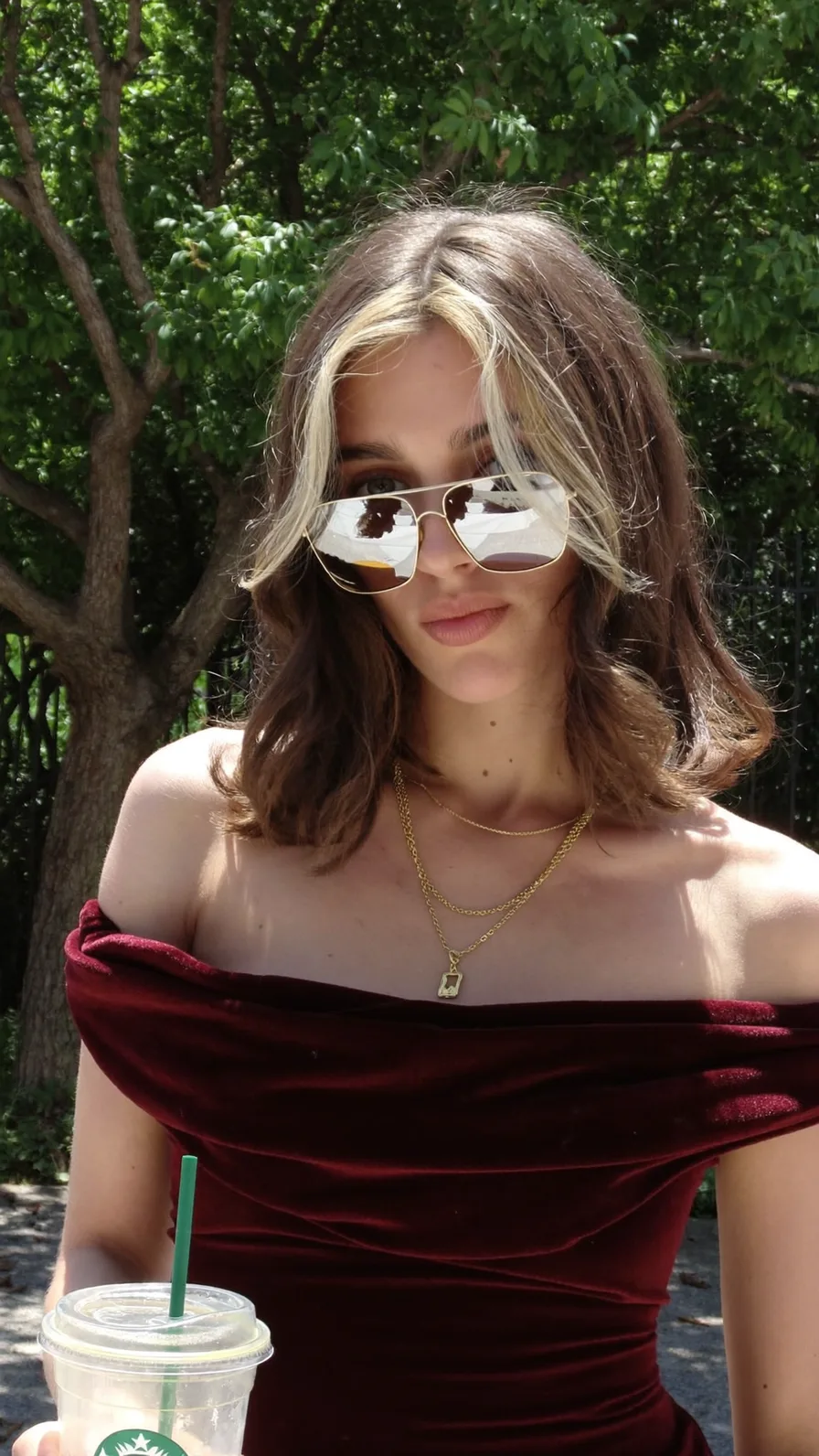 Shoulder-Length Lob with Platinum Money-Piece Curtain Bangs