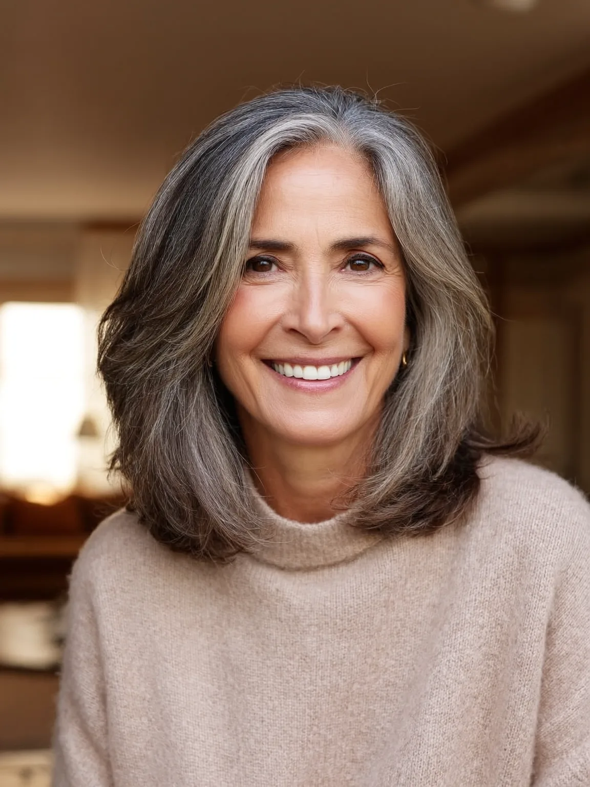 Natural Gray Layers with Silver Highlights