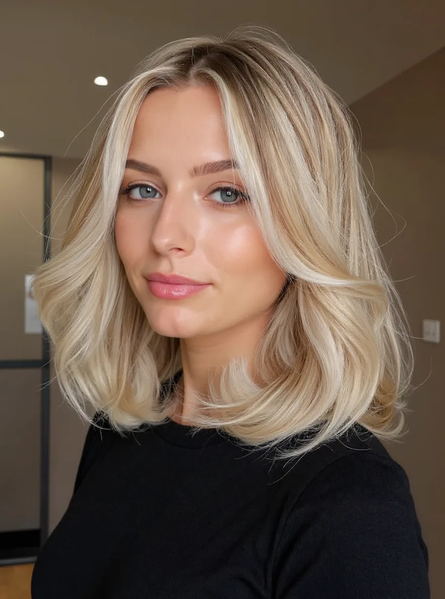 vanilla blonde lob