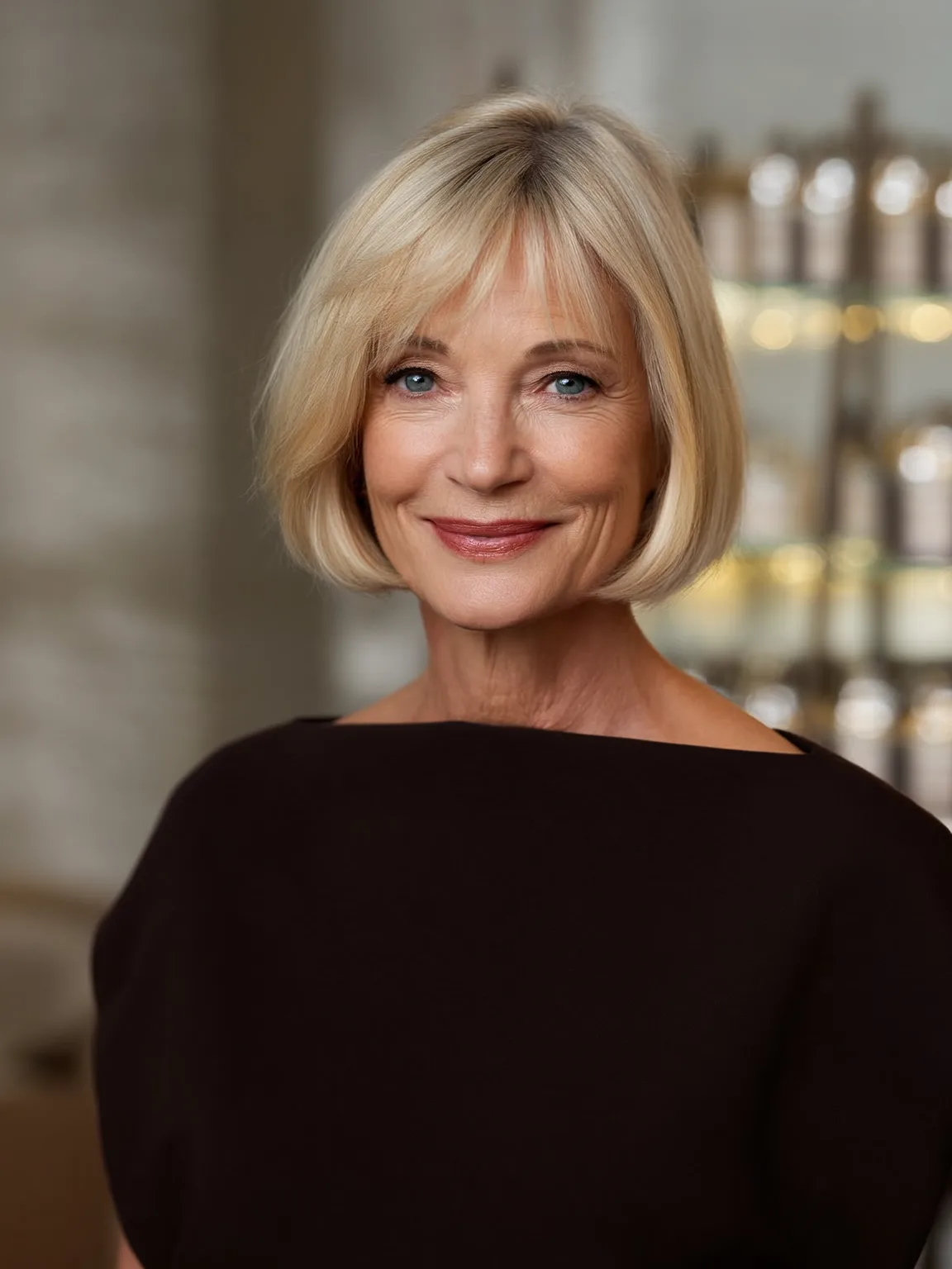 Vanilla Blonde Straight Chin-Length Bob with Soft Volume