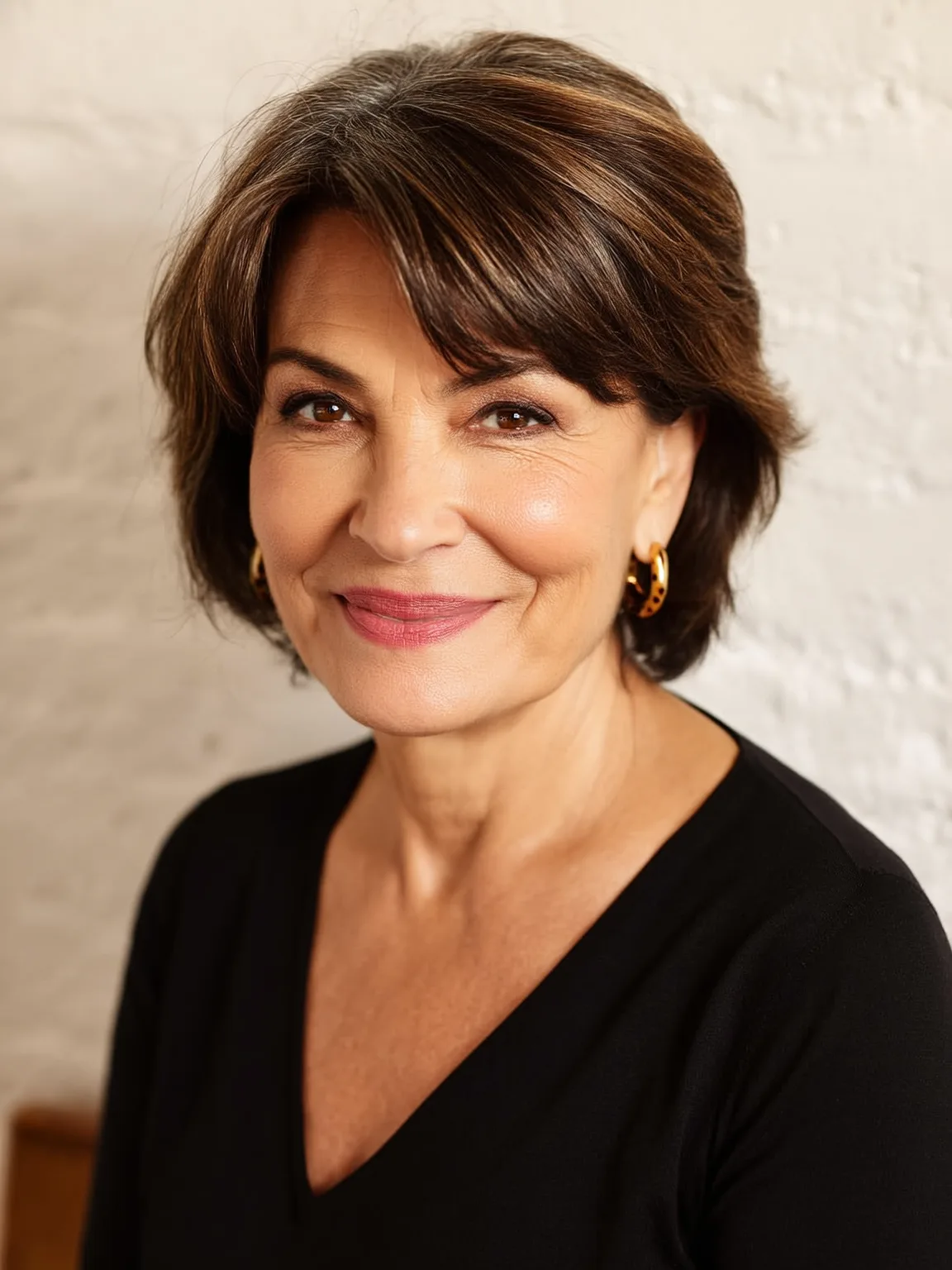 Voluminous Straight Rich Espresso Brown Bob with Highlights