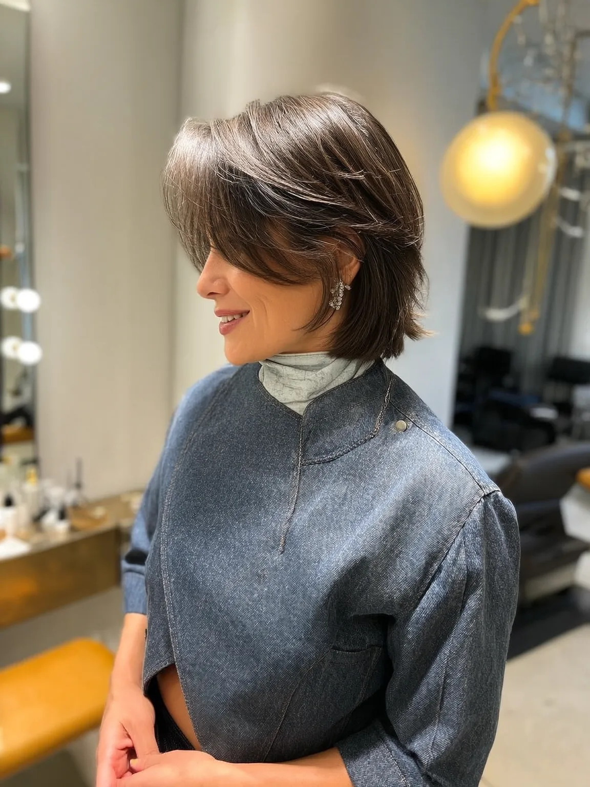 Rich Chestnut Brown Straight Chin-Length Bob