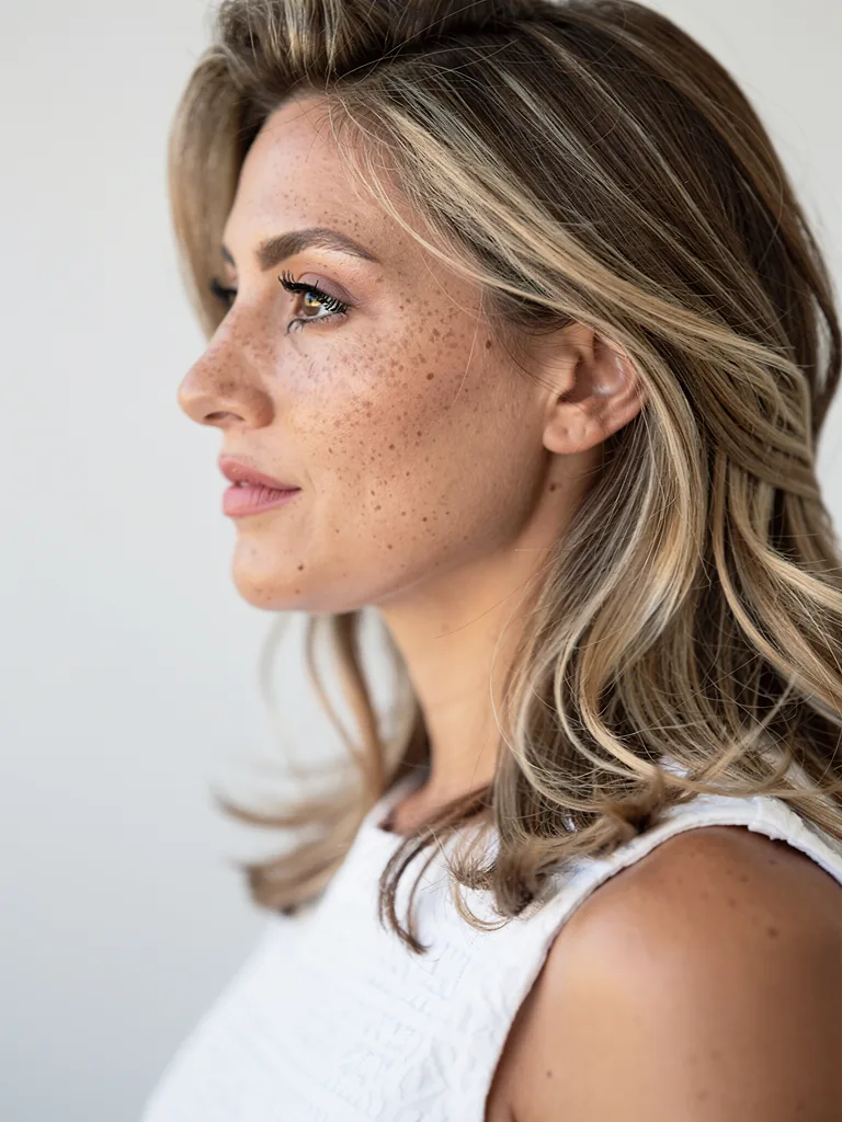 Medium Wavy Layers with Subtle Sandy Blonde Highlights