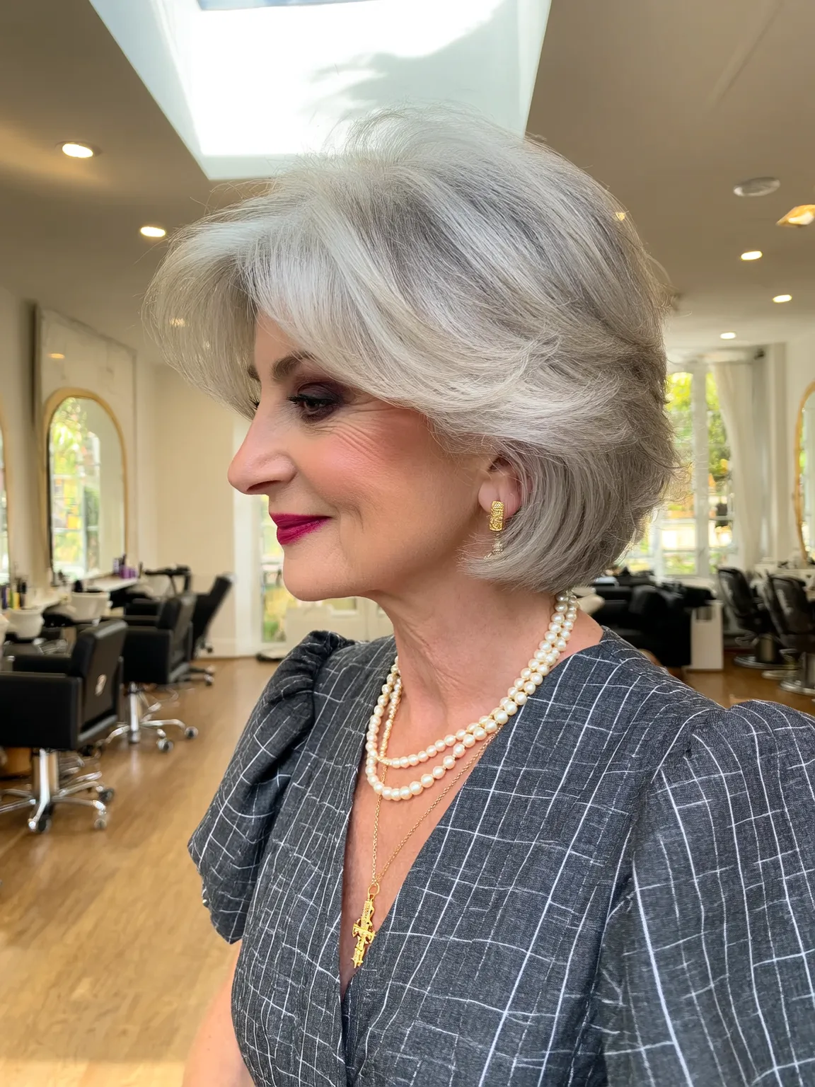 Short Wavy Silver Frost Bob