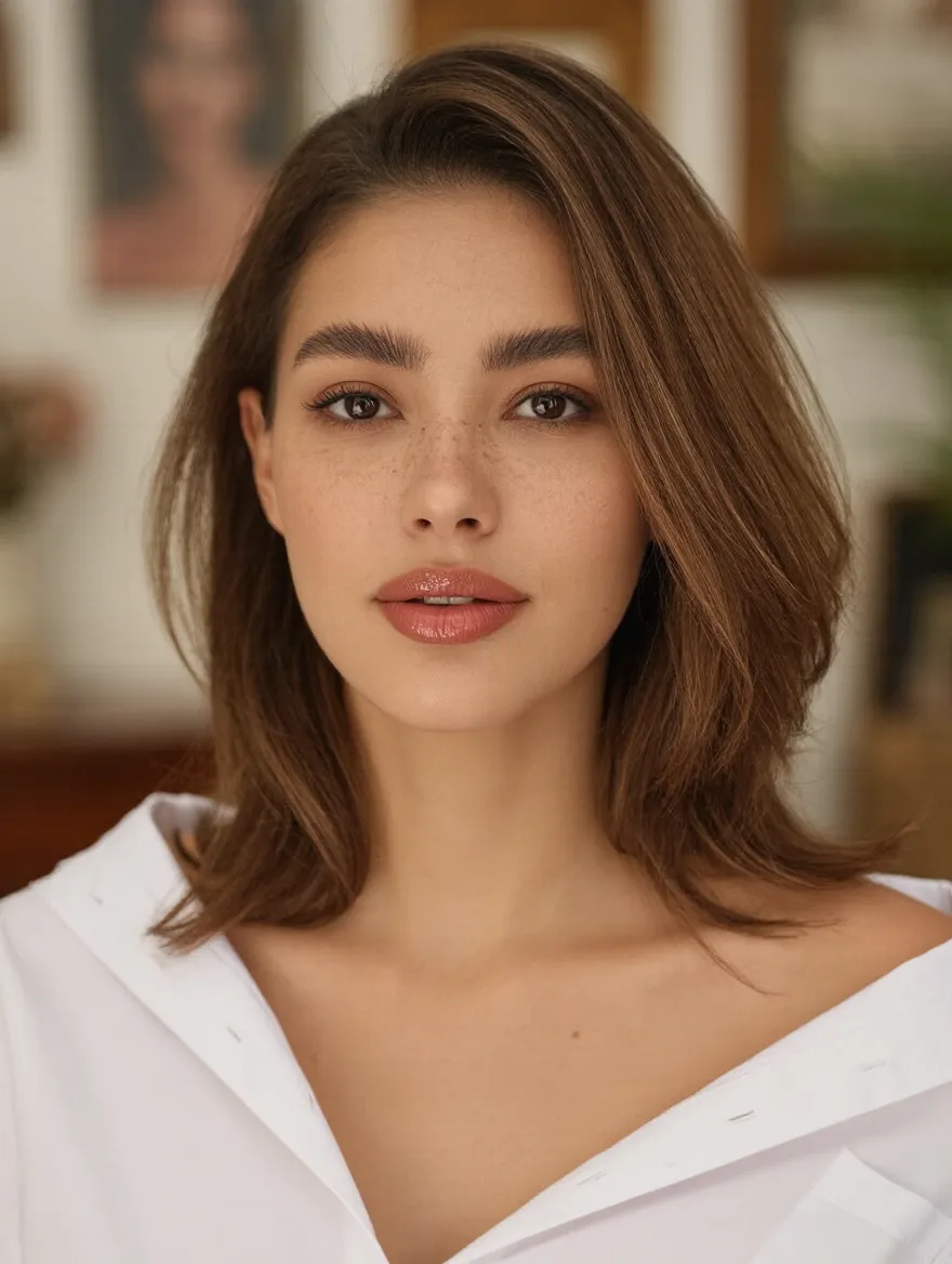 warm caramel brown lob