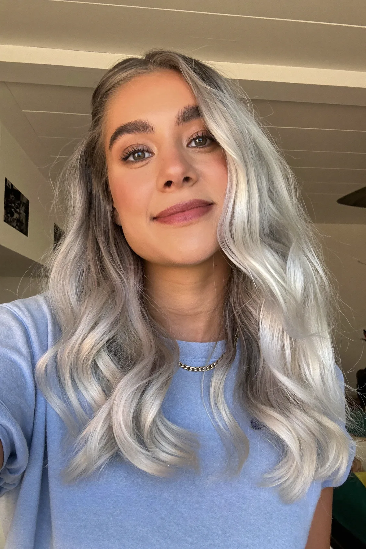 Radiant Silver Balayage with Effortless Cascading Long Layers