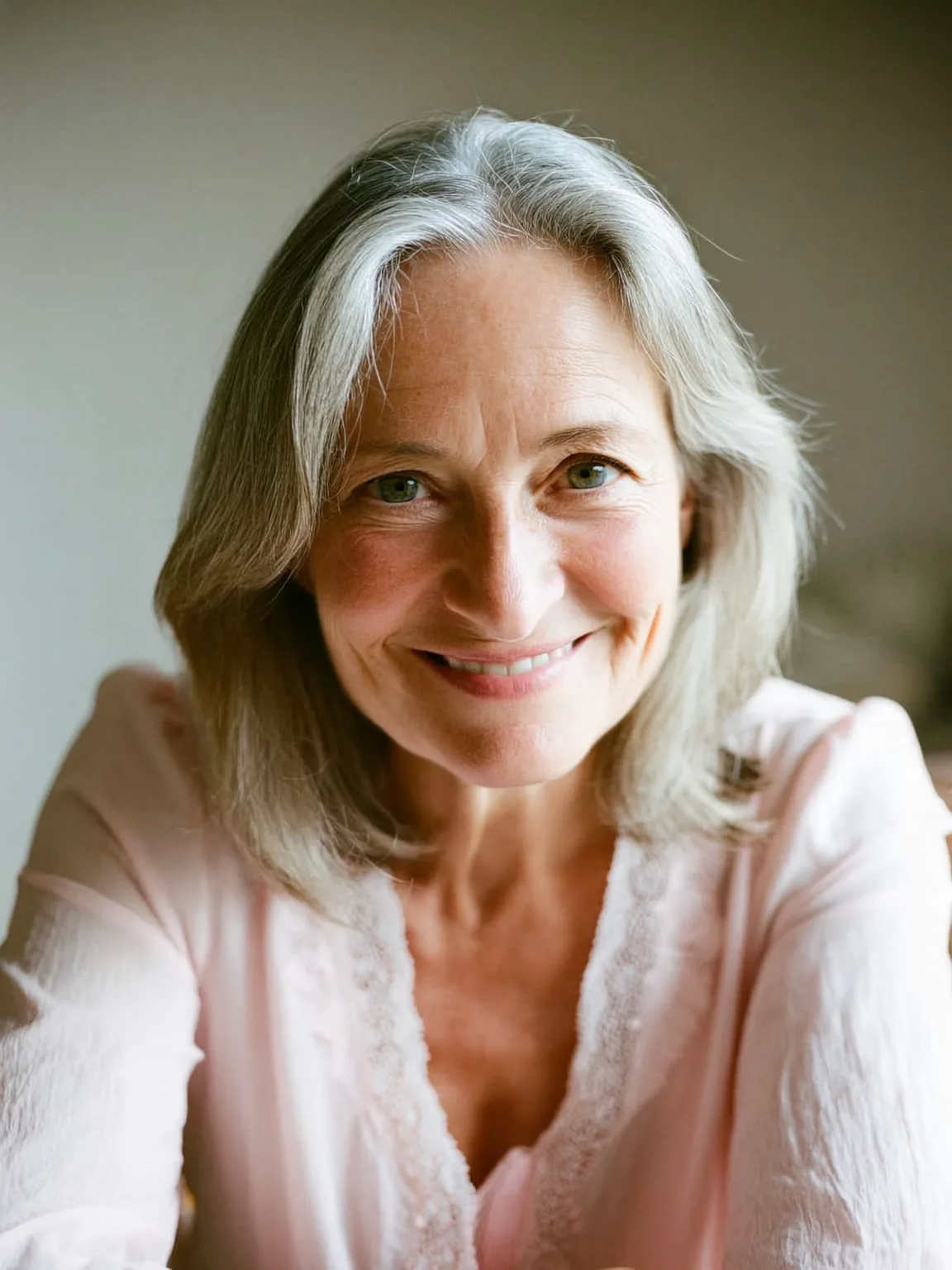 Classic Shoulder-Length Bob with Silver Frost Shine