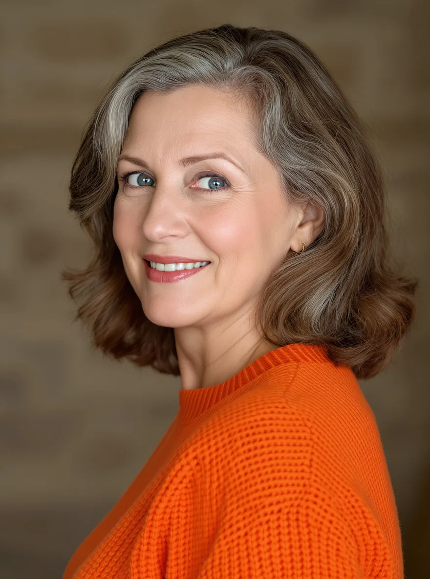 Chin-Length Classic Bob with Natural Silver Sheen