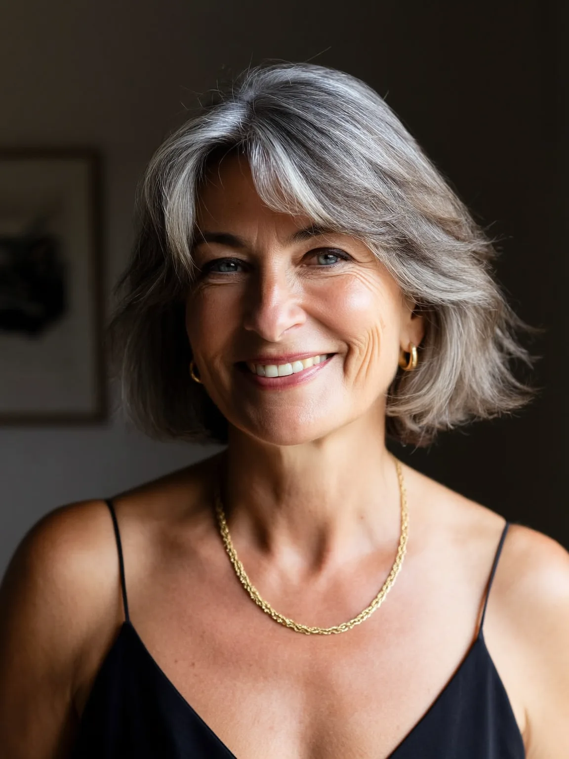silver gray bob