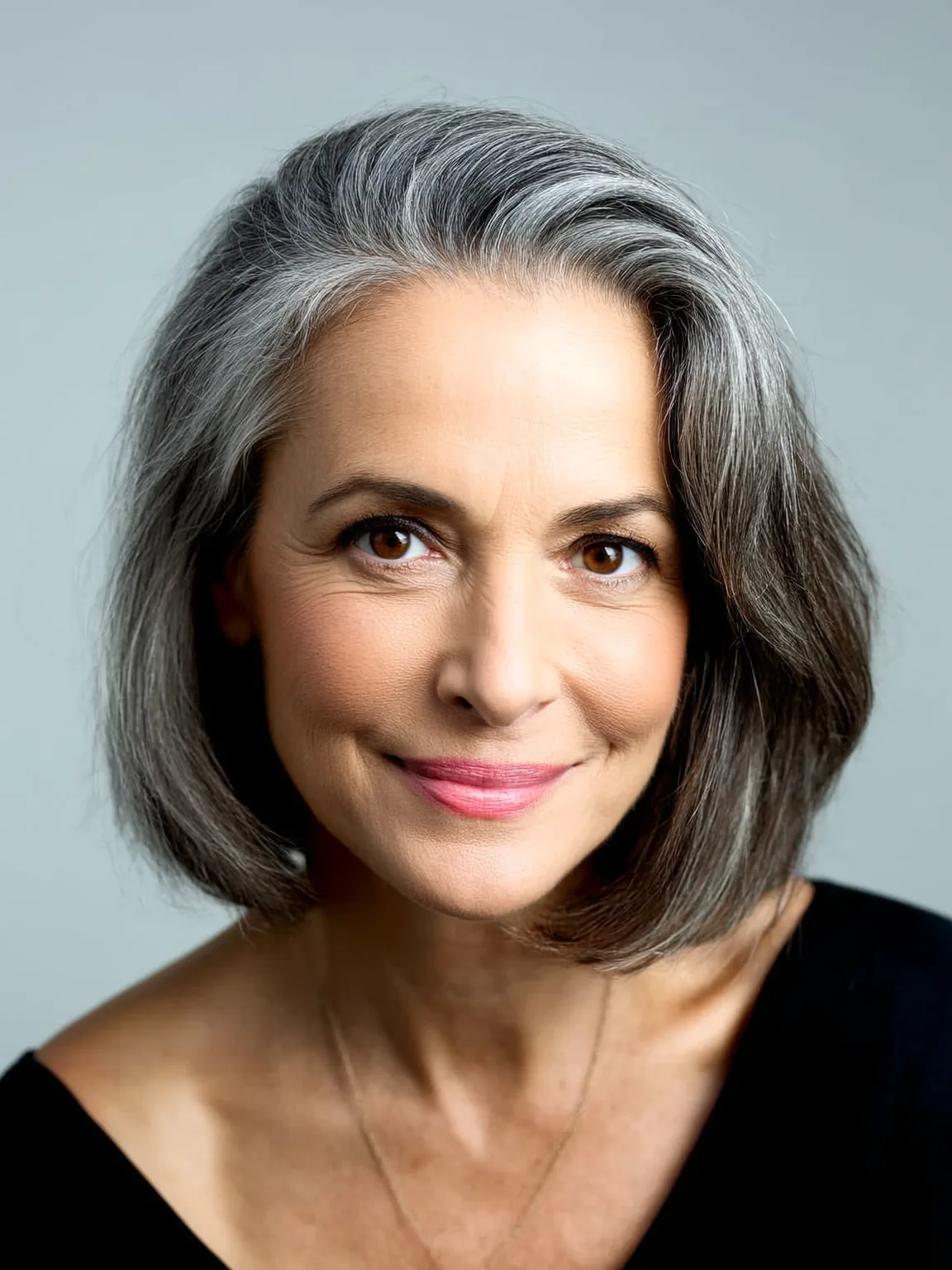 silver frost with natural dark undertones bob
