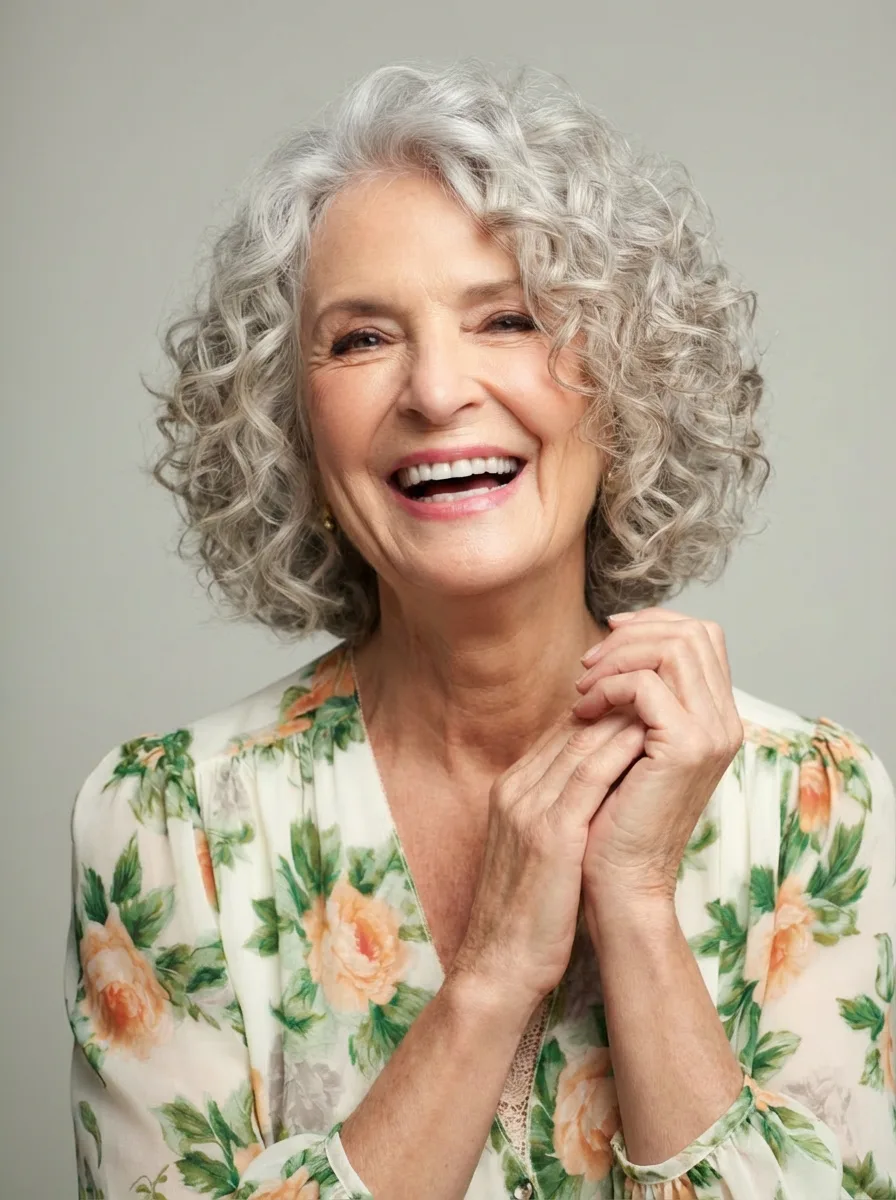 Voluminous Chin-Length Layers on Oblong Face