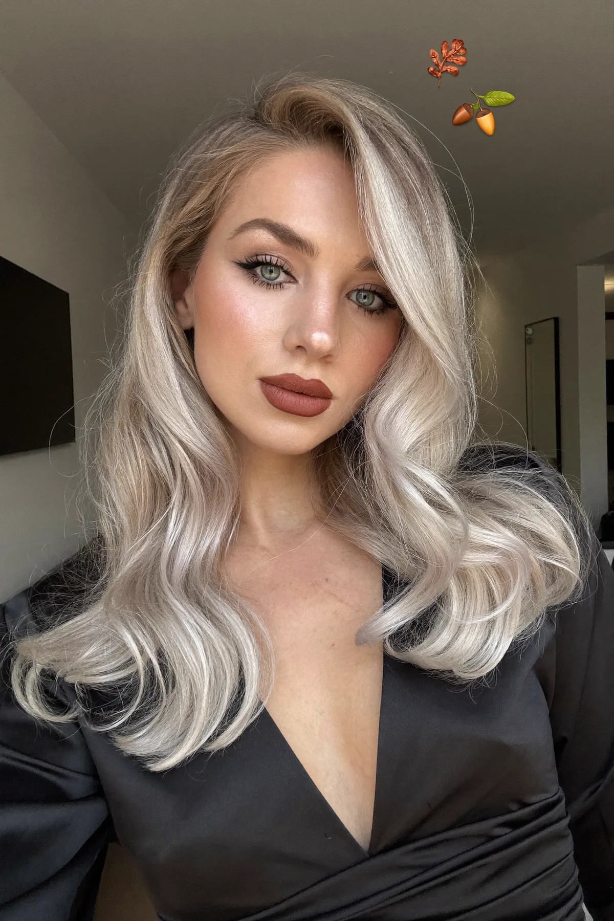 Silver Fox Glam Waves with Voluminous Long Layers for Chic Elegance