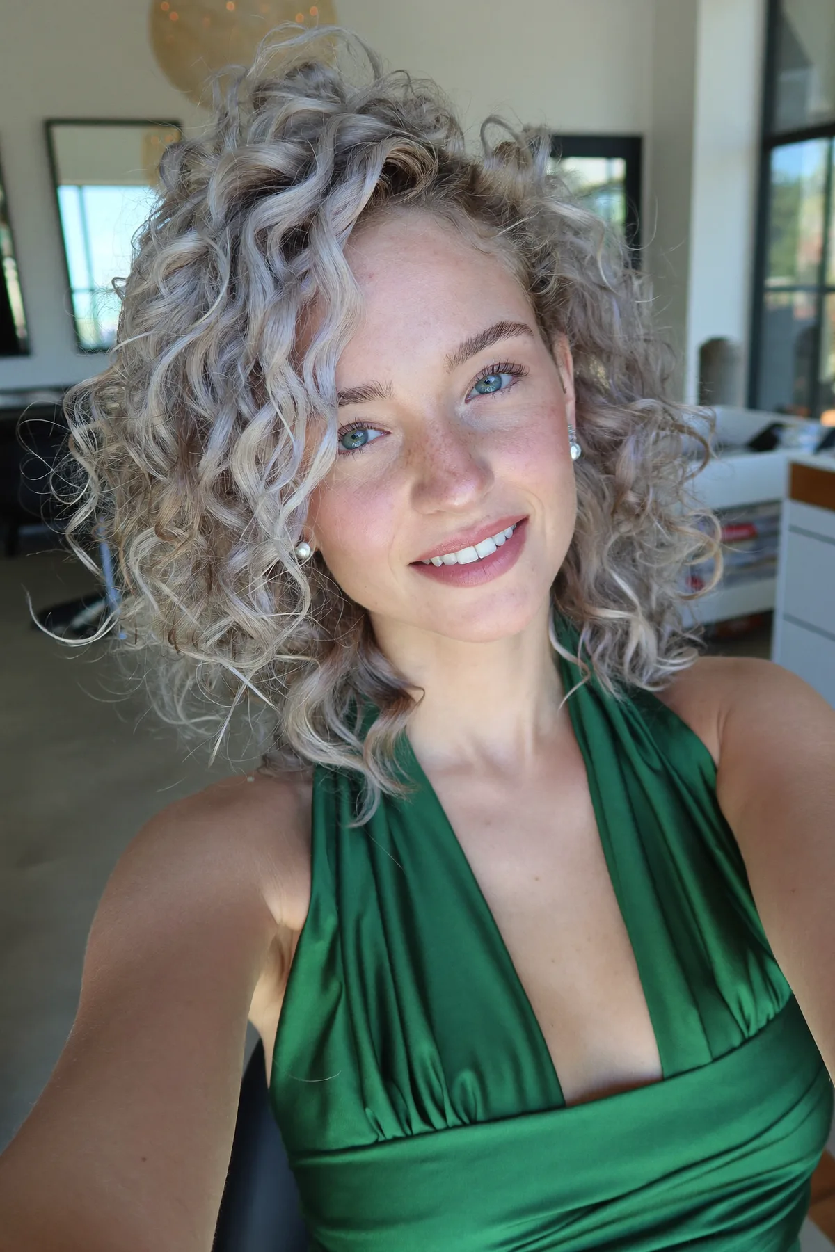 Silver Frost Curls with Voluminous Natural Layers