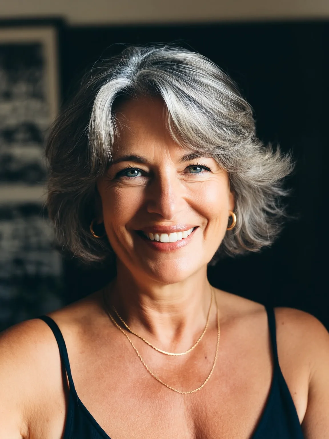Short Wavy Silver Frost Bob Without Bangs