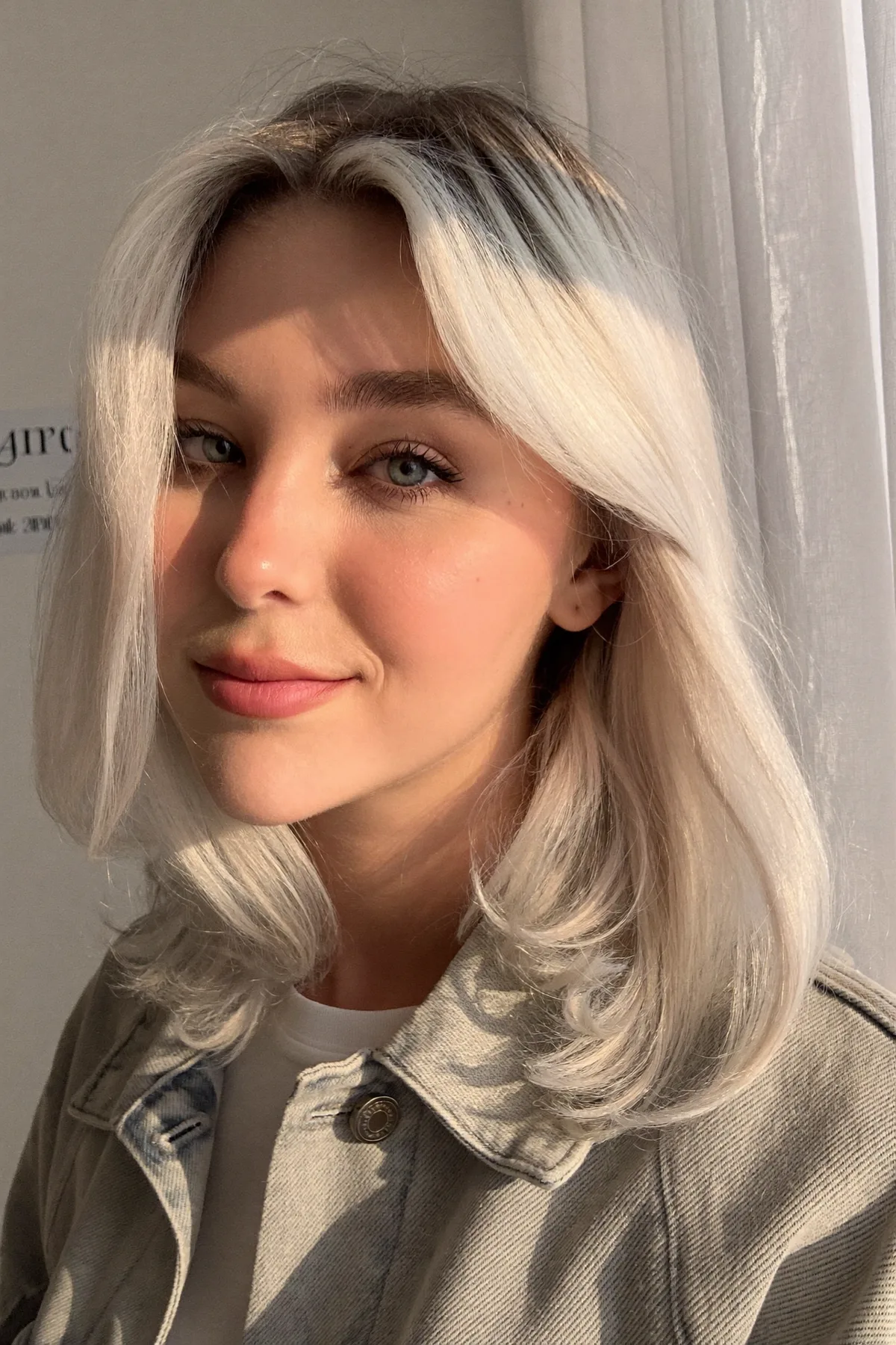 Silver Frost Lob with Soft Face-Framing Layers