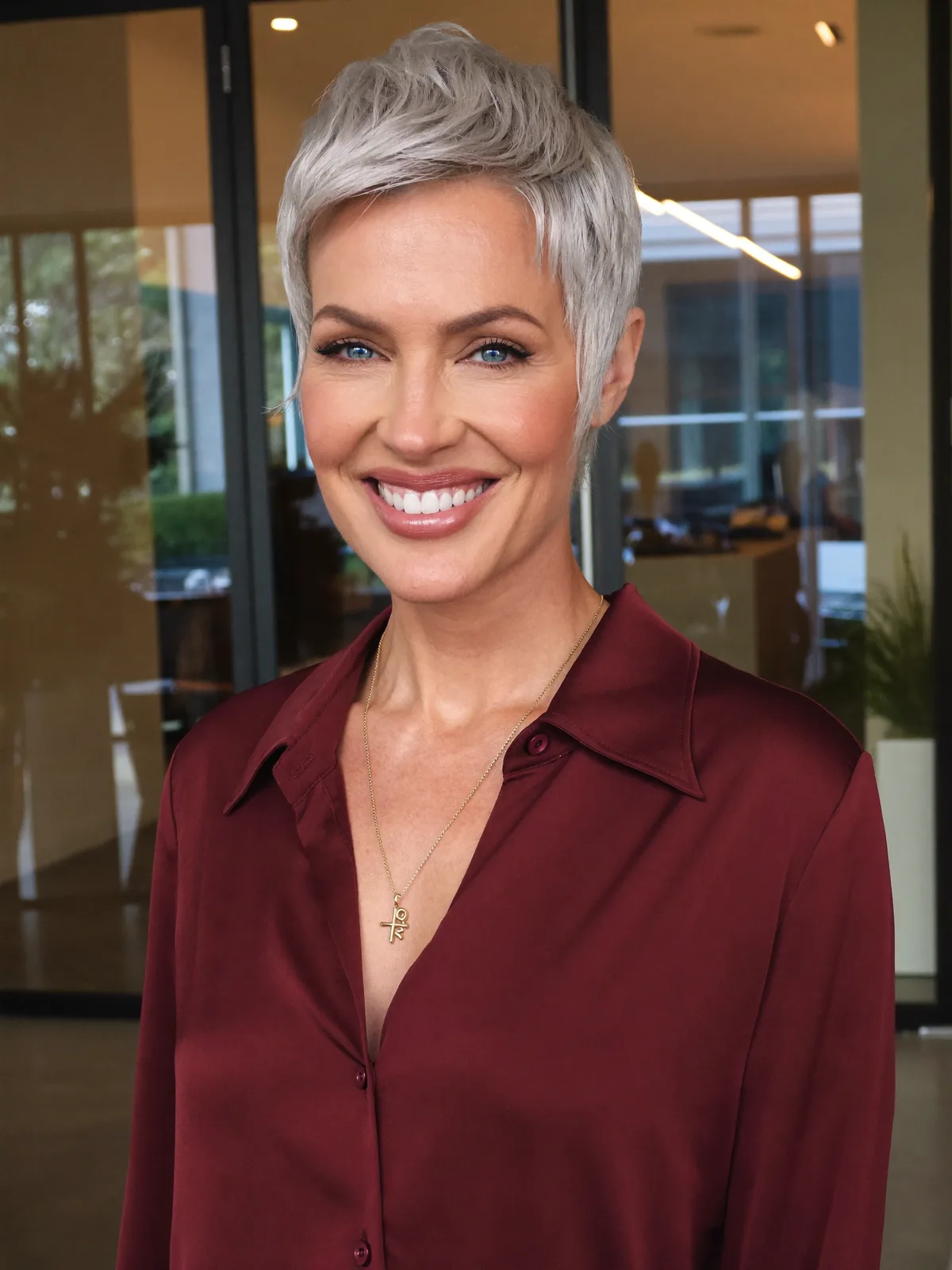 Chic Silver Frost Pixie Crop with Textured Layers