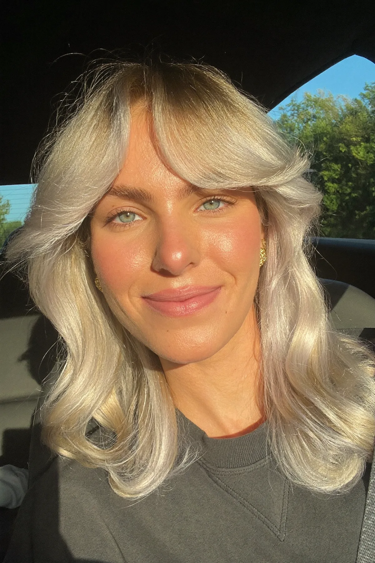 Silver Frost Long Layers with Curtain Bangs for Dimensional Shine