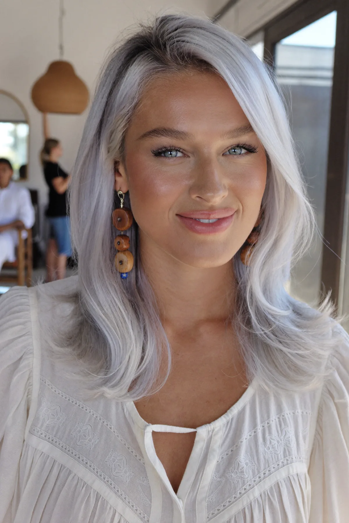 Silver Frost Long Layers with Soft Face-Framing Waves