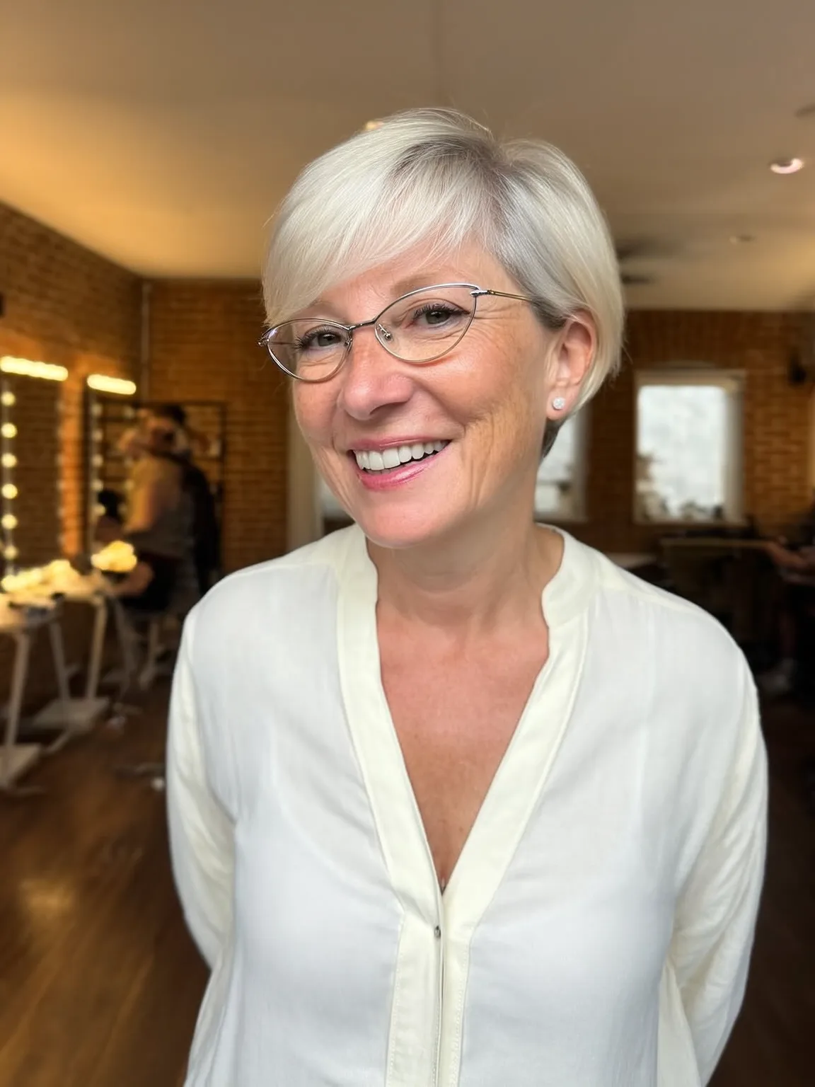 Classic Pixie Cut with Natural Silver Frost Tones