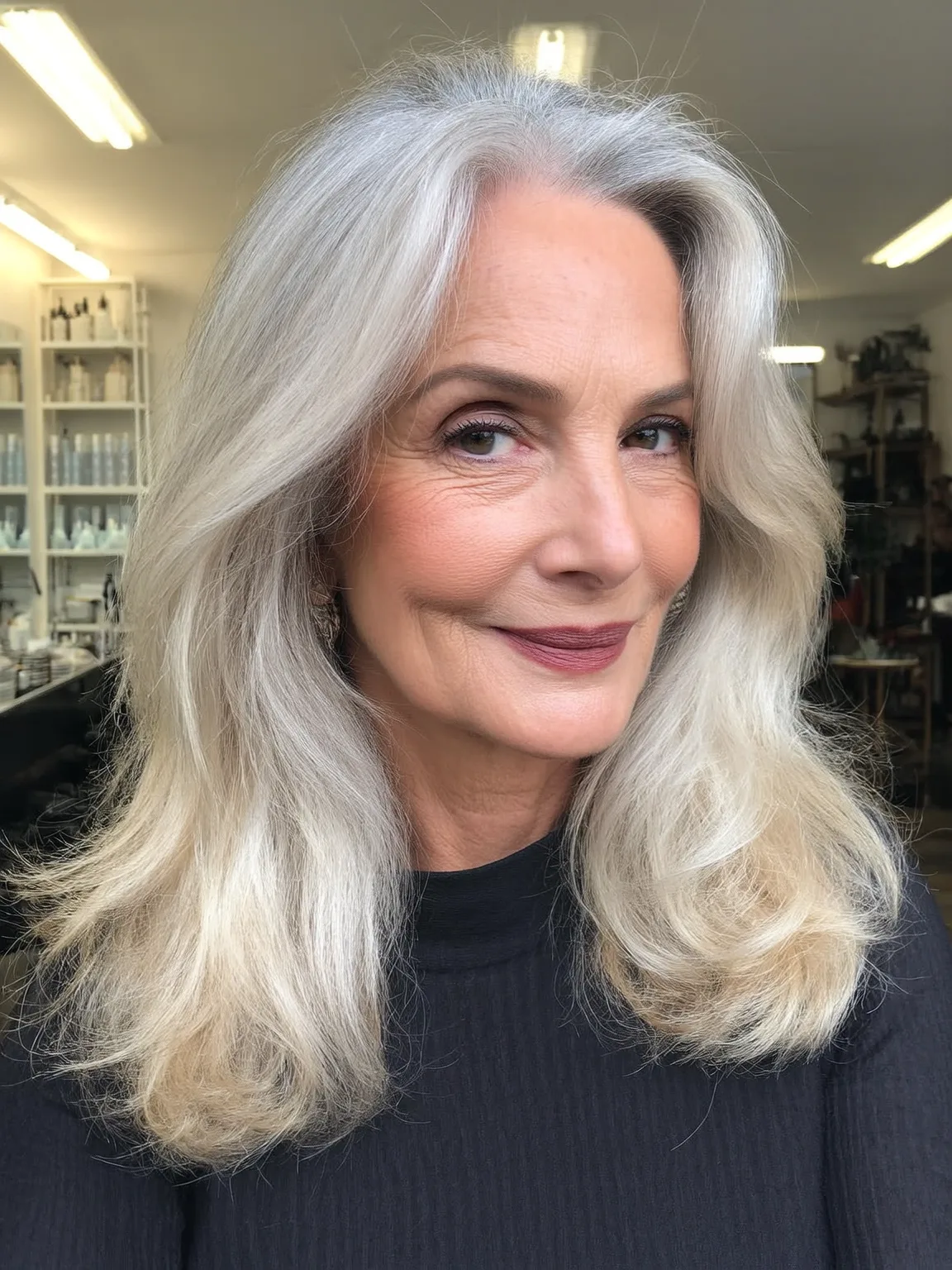 Long Medium-Volume Silver Frost Wavy Layers