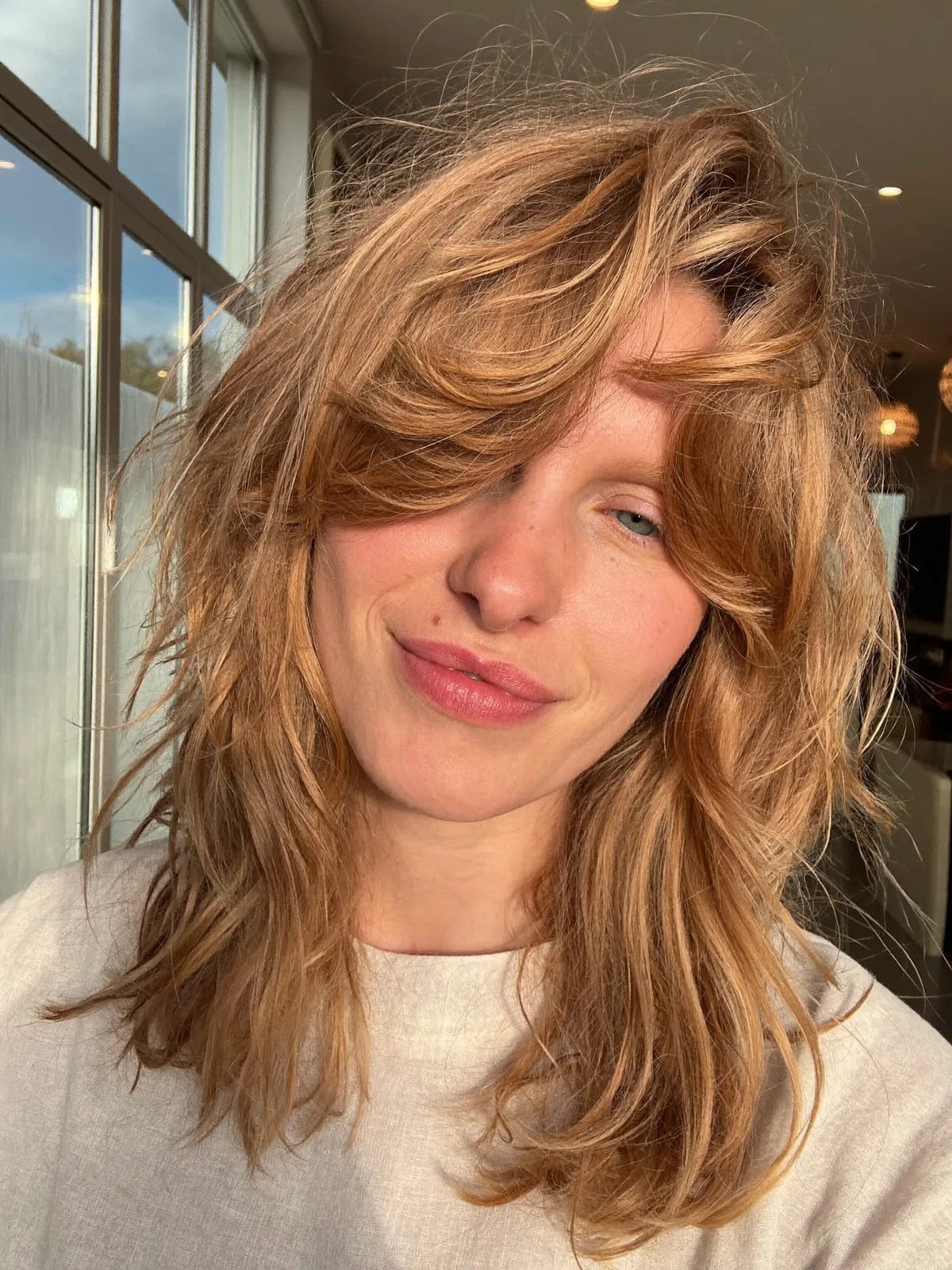 Soft Wolf Cut with Tousled Layers and Curtain Fringe for Volume