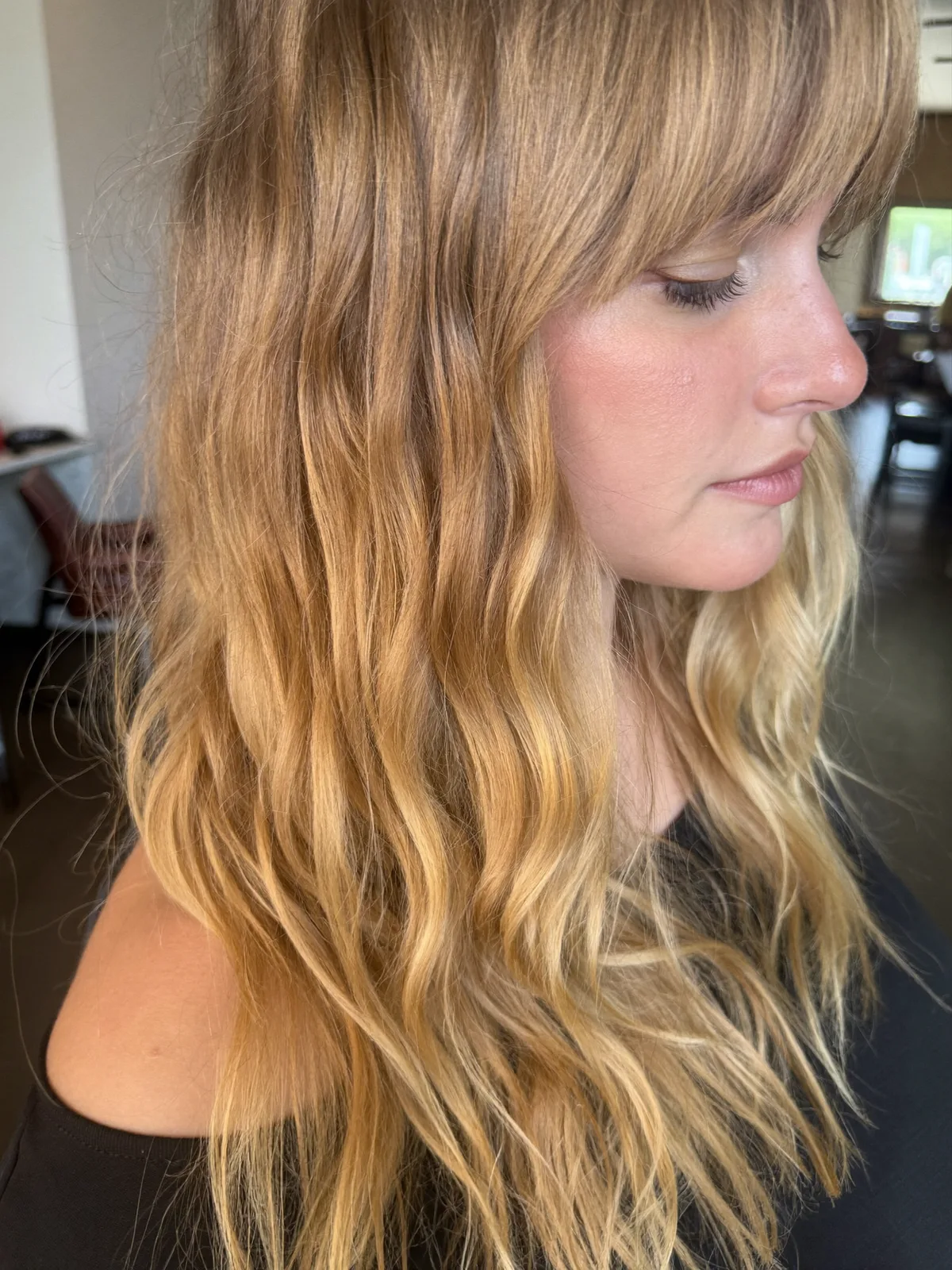 Soft Wolf Cut with Effortless Face-Framing Layers and Long Bangs