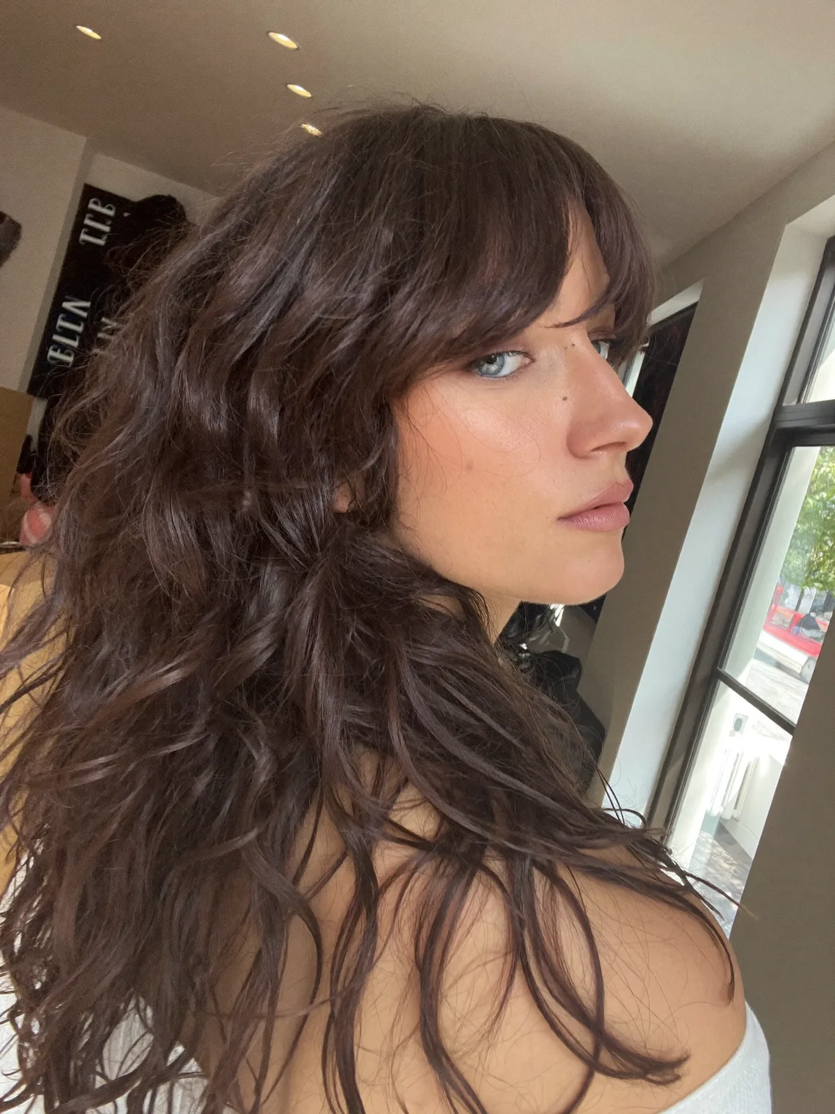 Soft Wolf Haircut with Wispy Layered Texture and Curtain Bangs
