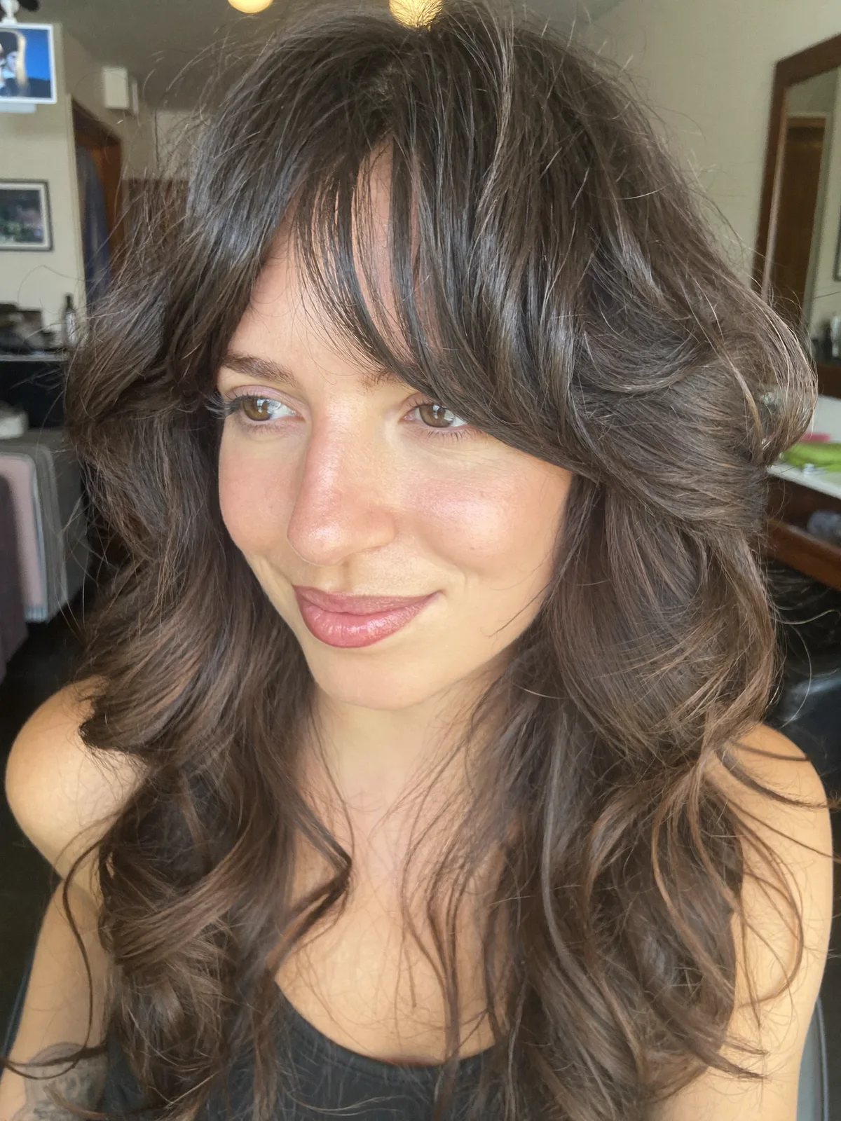 Voluminous Soft Wolf Cut with Curtain Bangs for Effortless Texture