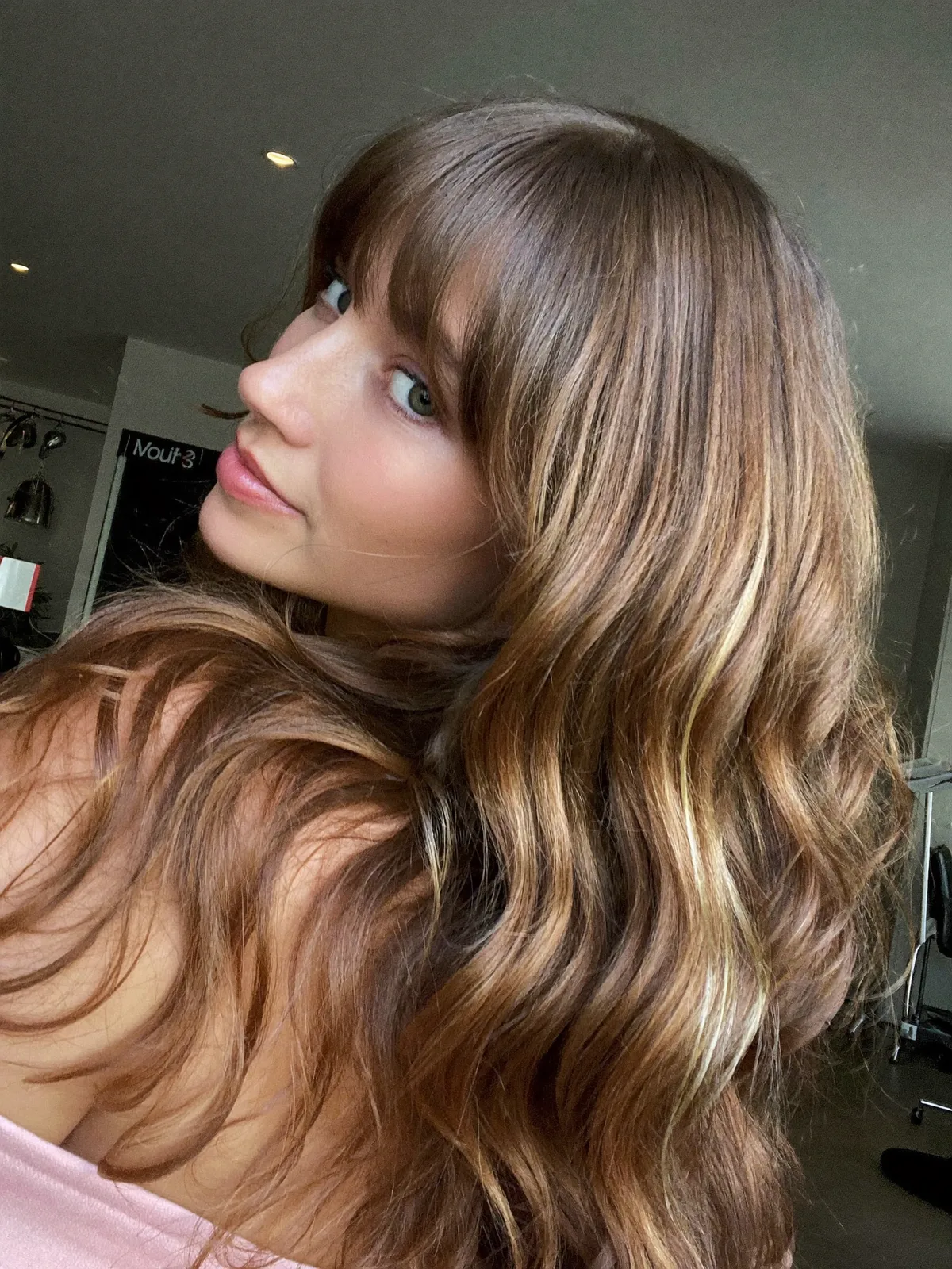 Soft Wolf Cut with Long Layers and Face-Framing Wispy Bangs