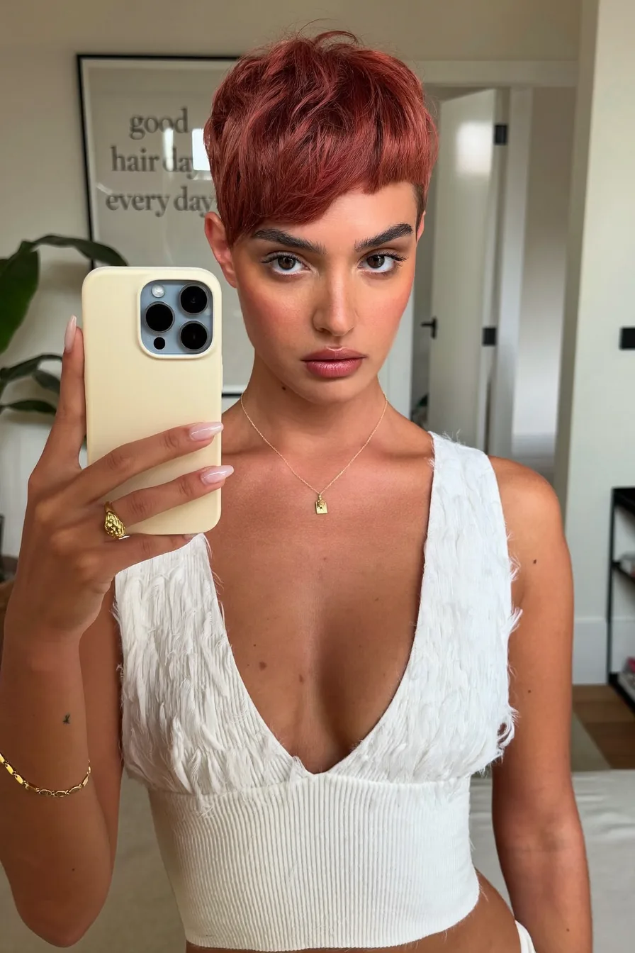 Sleek Straight Pixie Bob With Micro Fringe Statement