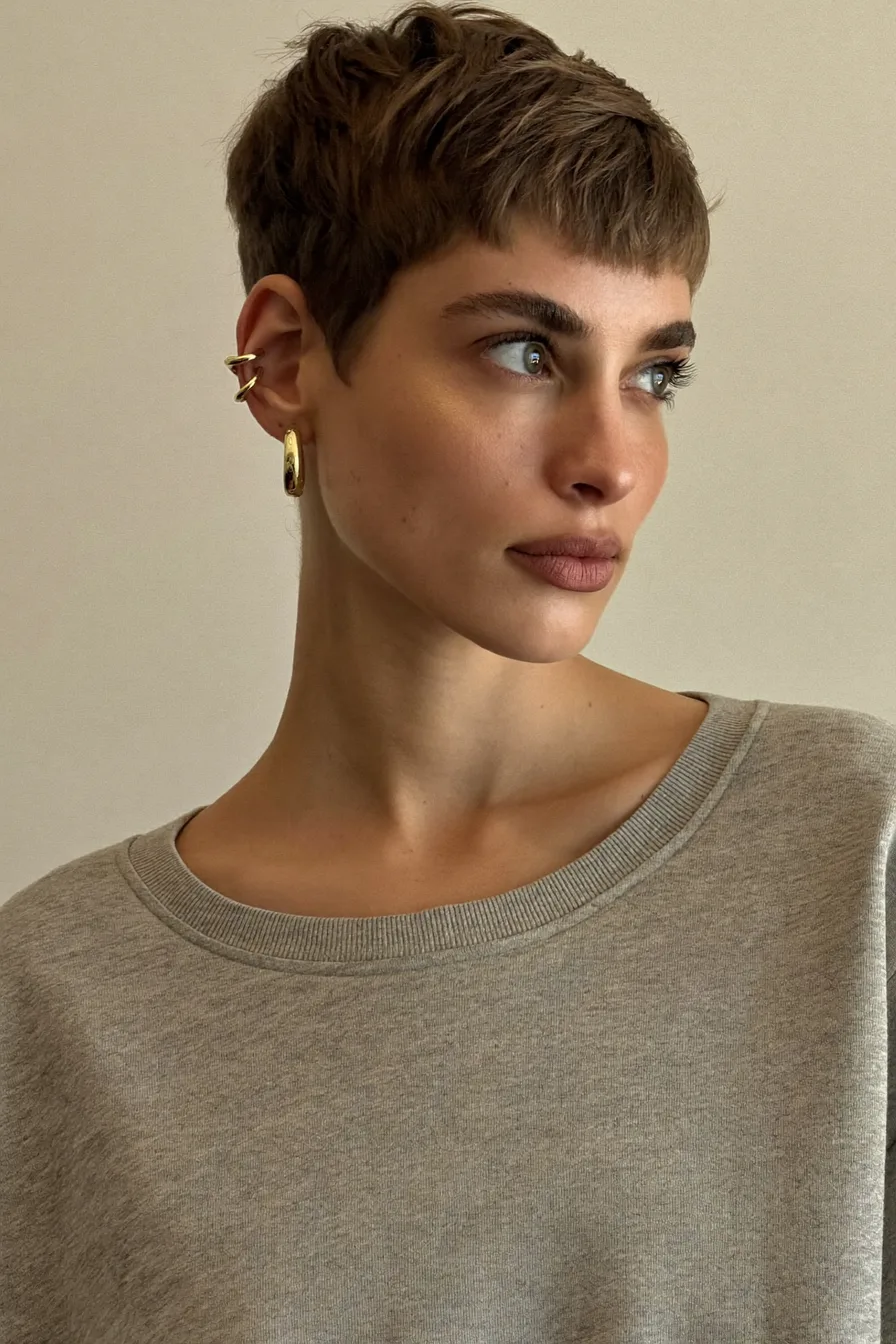 Chic Straight Pixie Cut With Micro Fringe For Modern Appeal