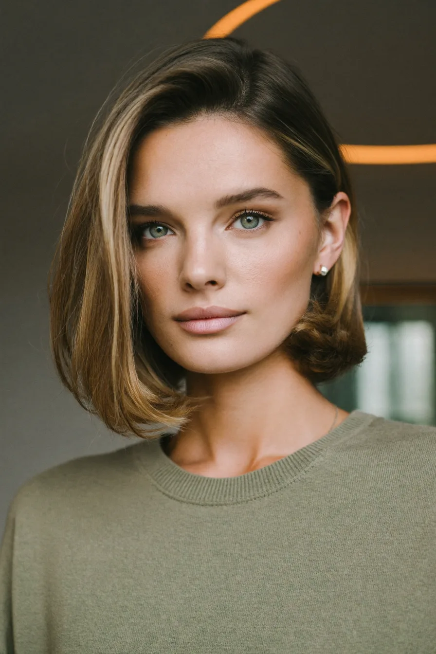 Sleek Straight Side-Parted Bob for Medium Hair Length
