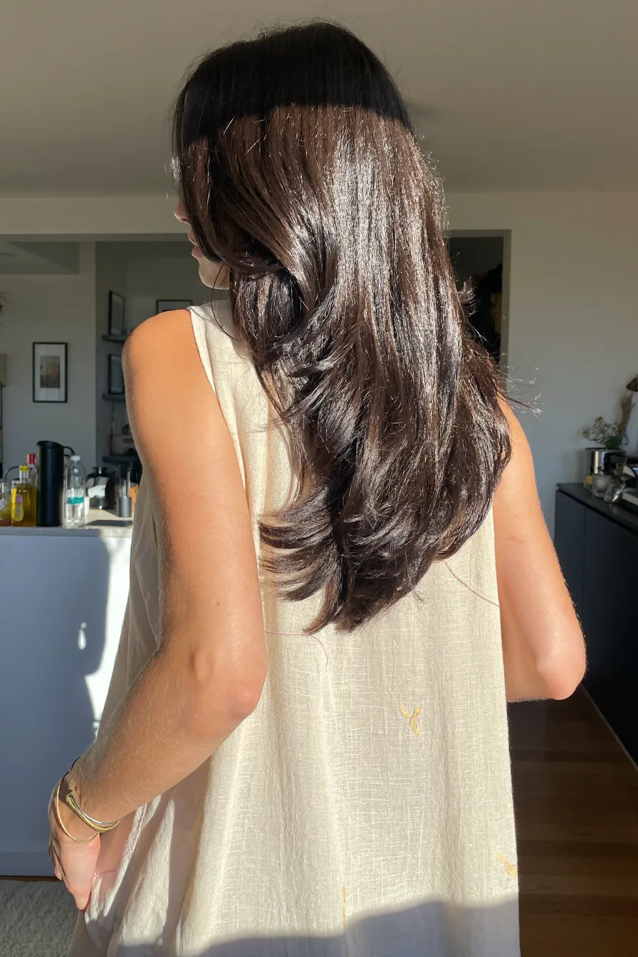 Glossy Layered Straight Hair for Extra Movement and Shine