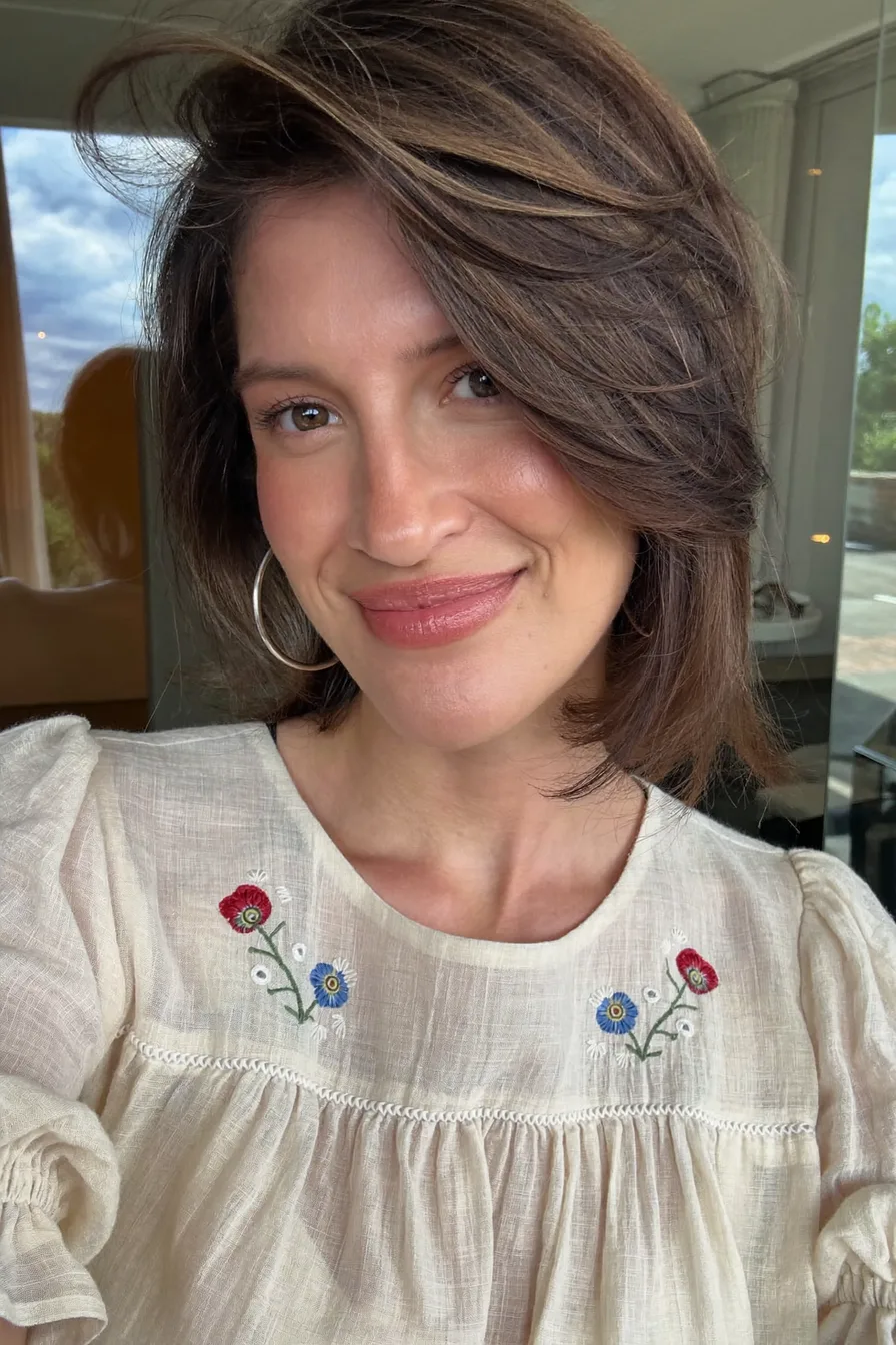 Chin-Length Layered Bob with Softly Straight Hair